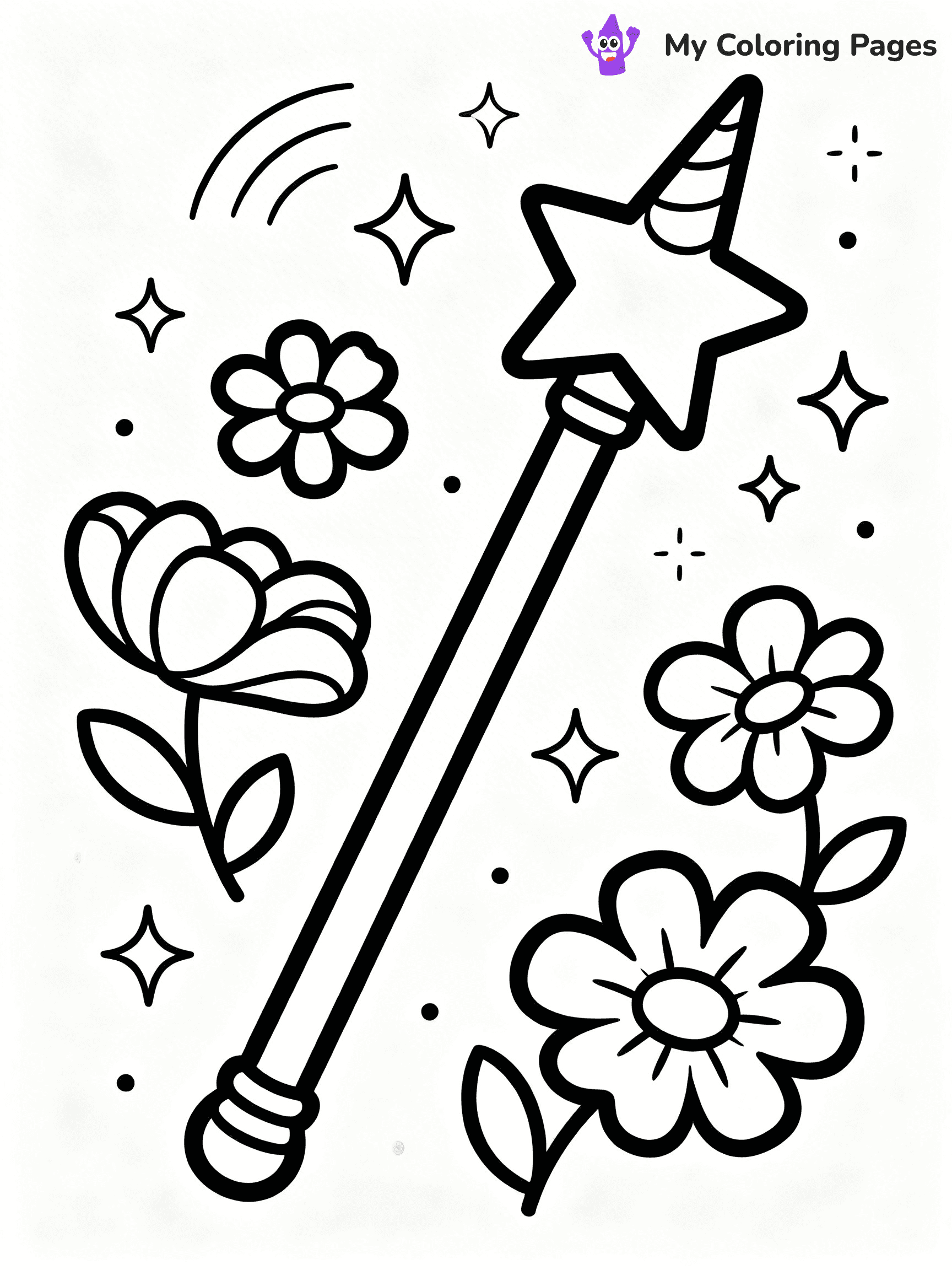 Magic Wand Coloring Pages - 2