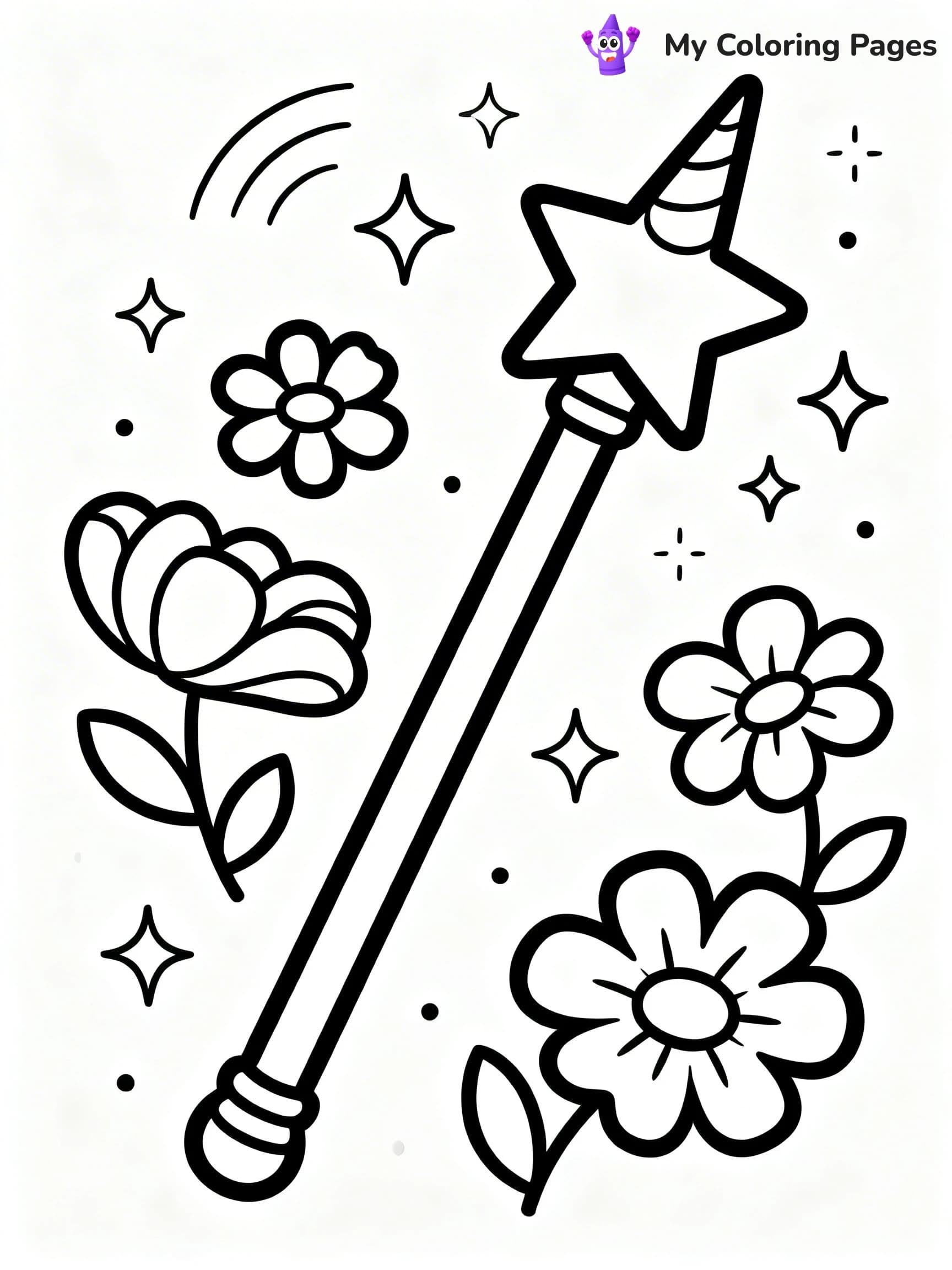 Magic Wand Coloring Pages - 2