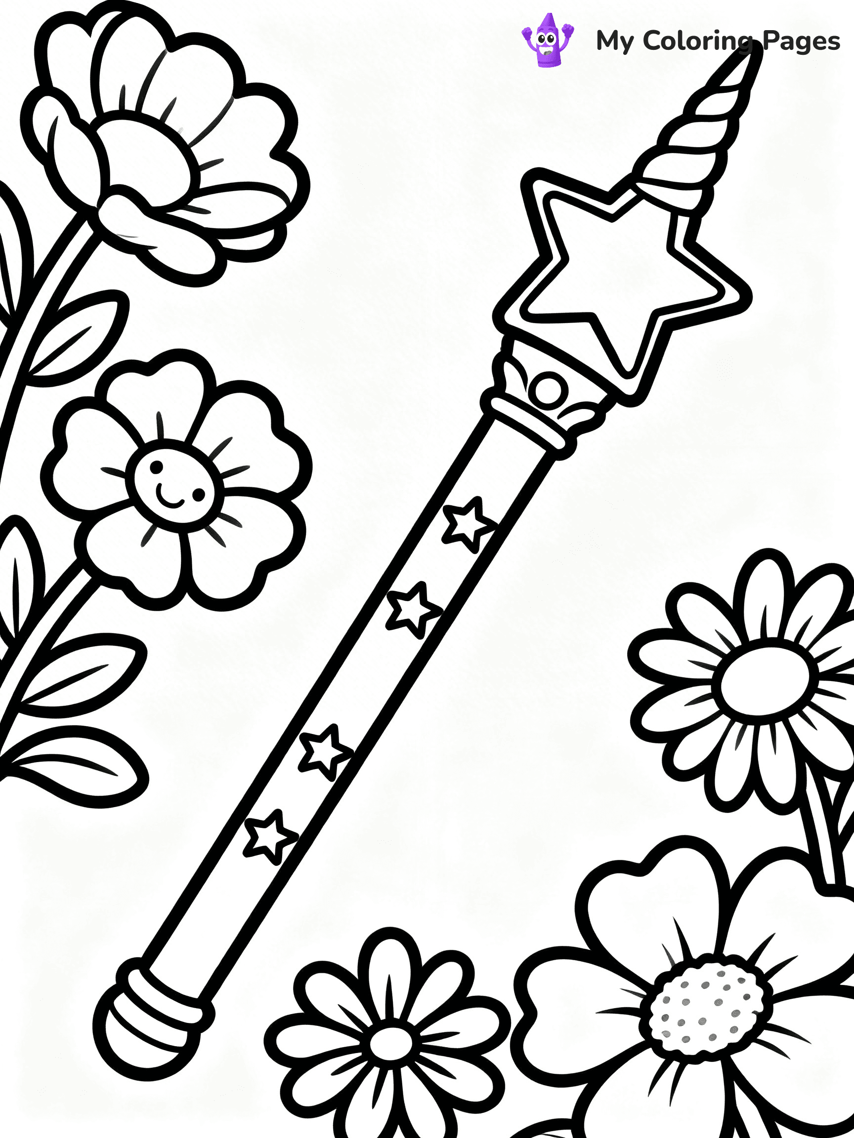 Magic Wand Coloring Pages - 1