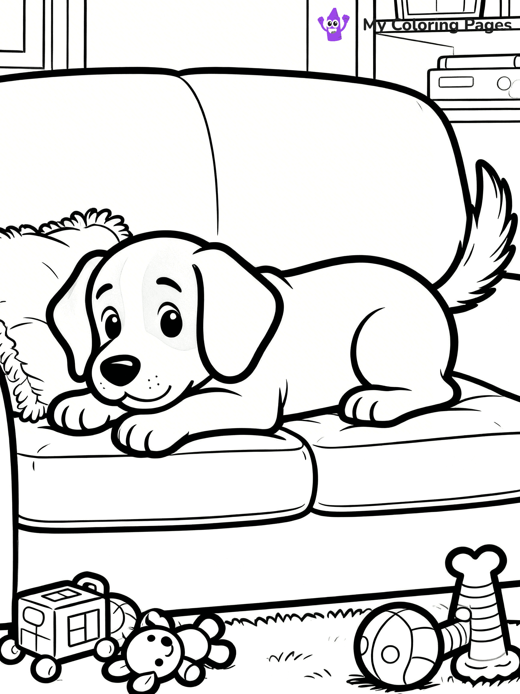 Couch Coloring Pages - 24