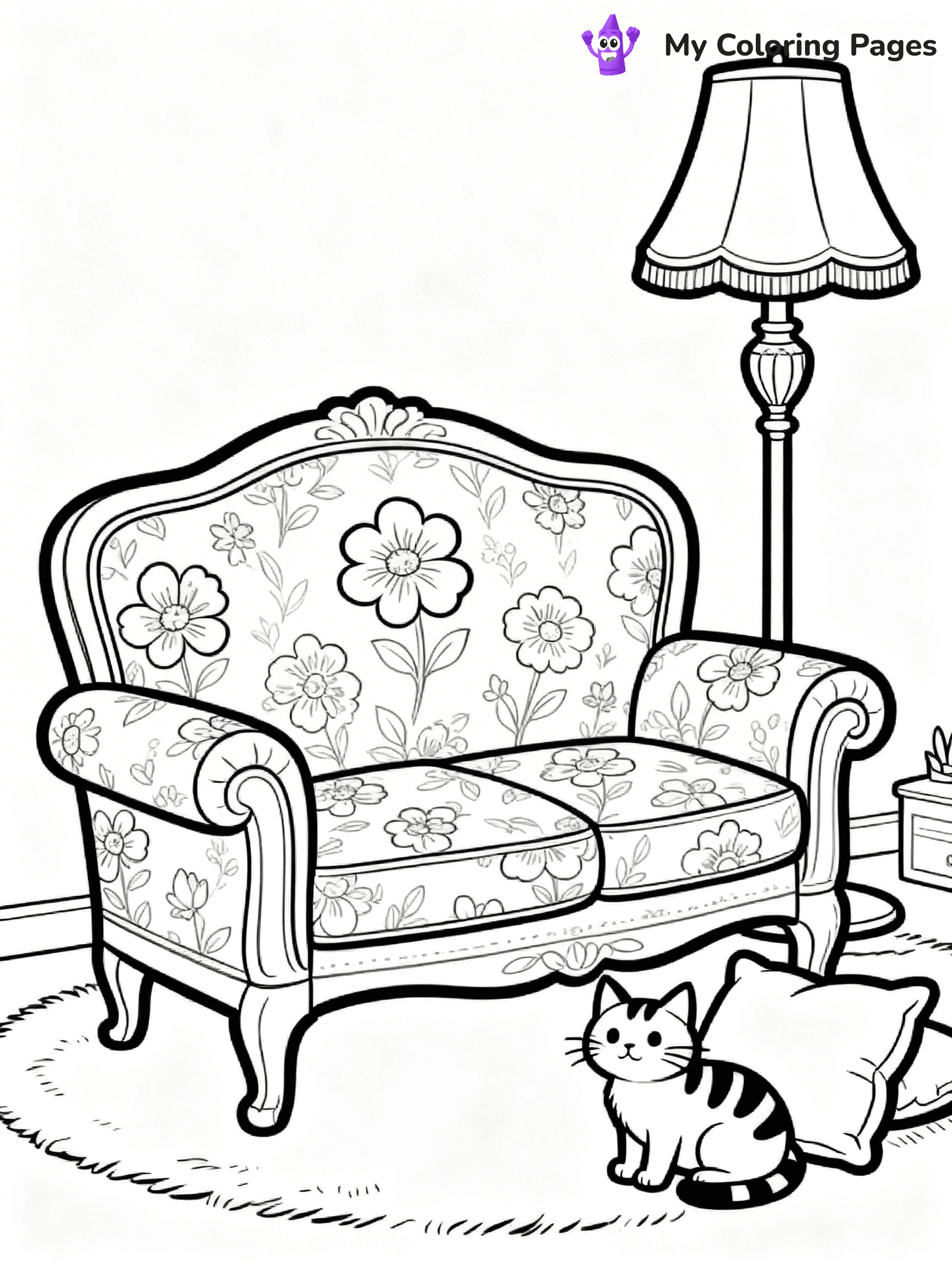 Couch Coloring Pages - 12