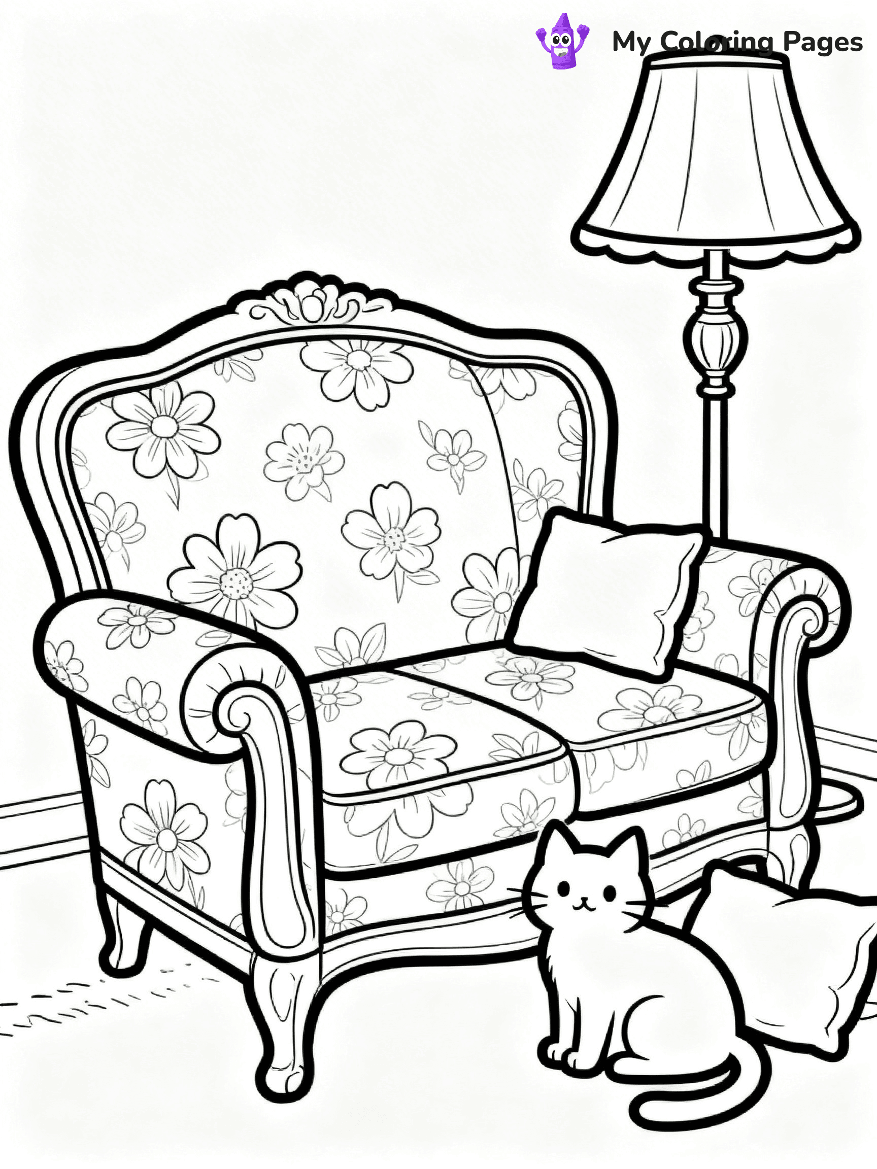 Couch Coloring Pages - 11