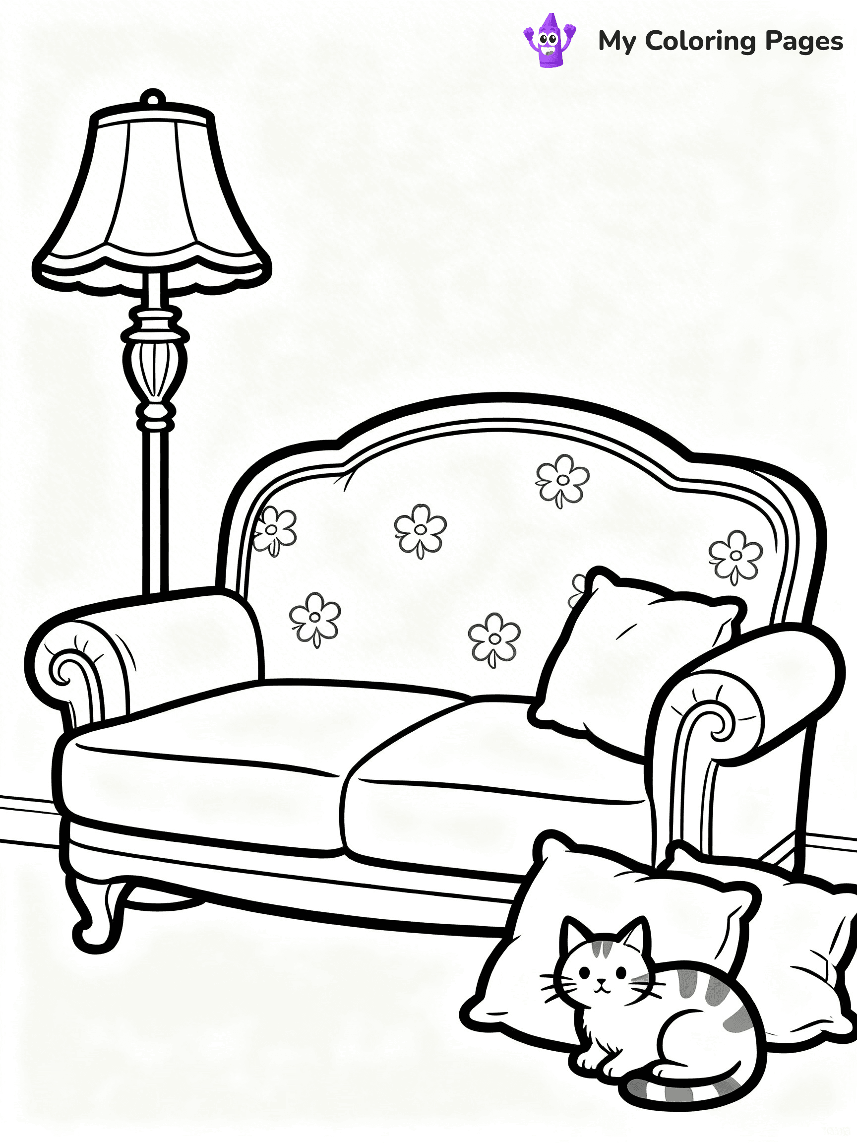 Couch Coloring Pages - 10