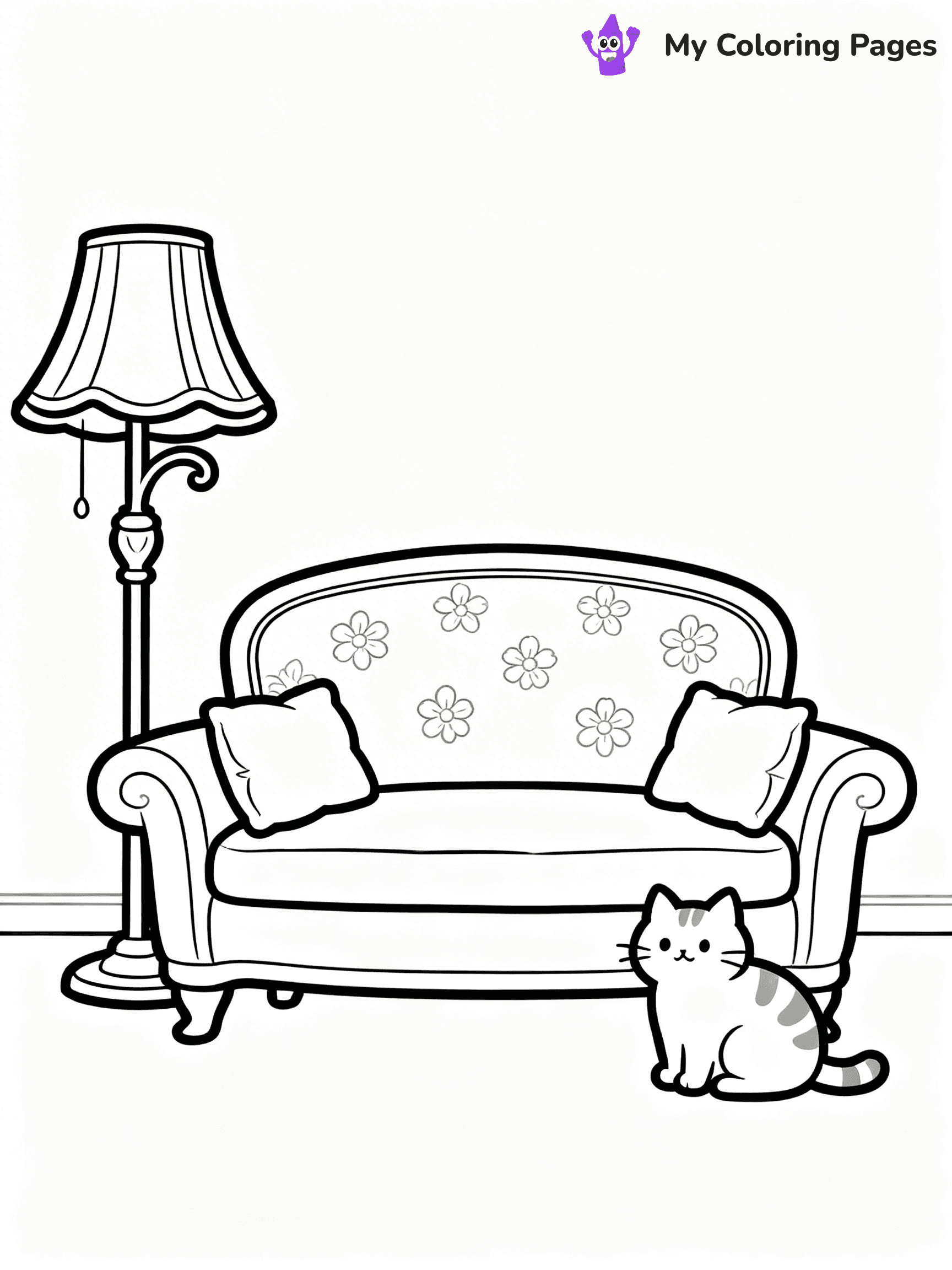 Couch Coloring Pages - 8