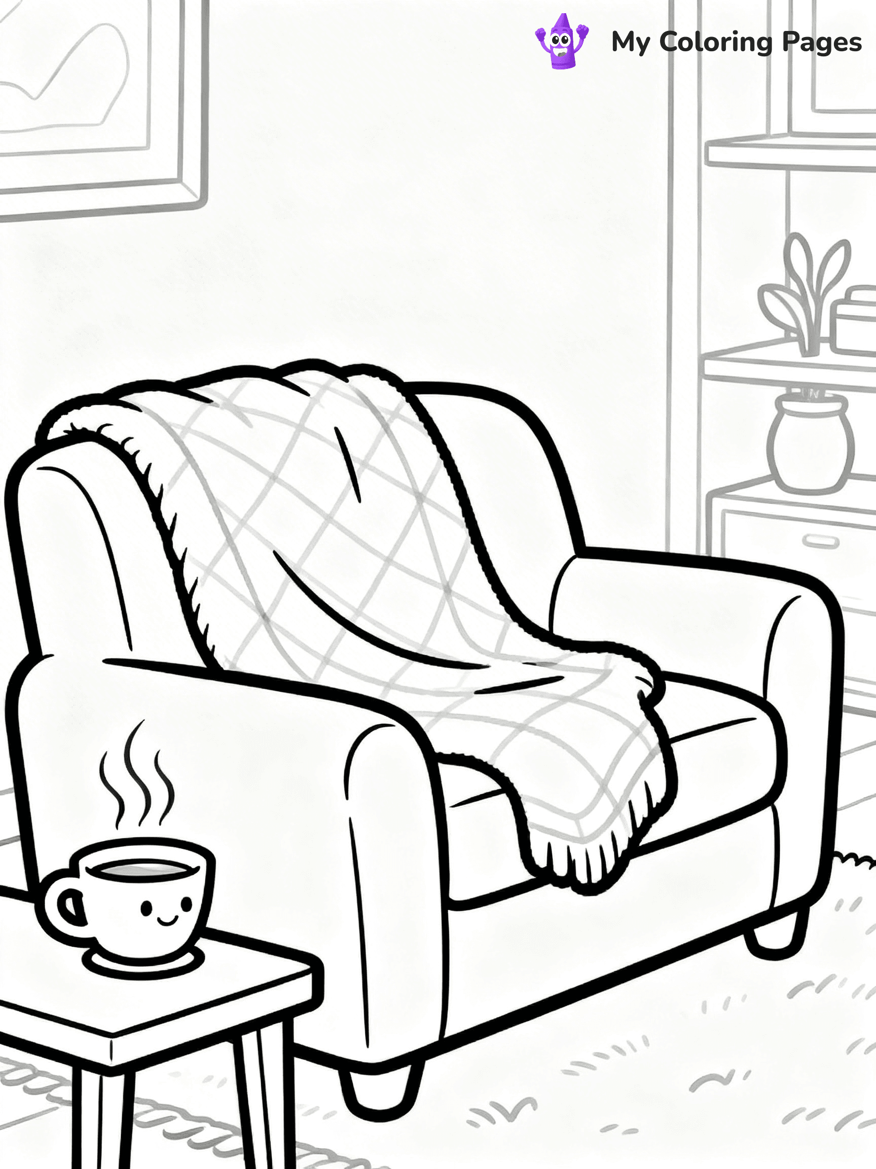 Couch Coloring Pages - 4