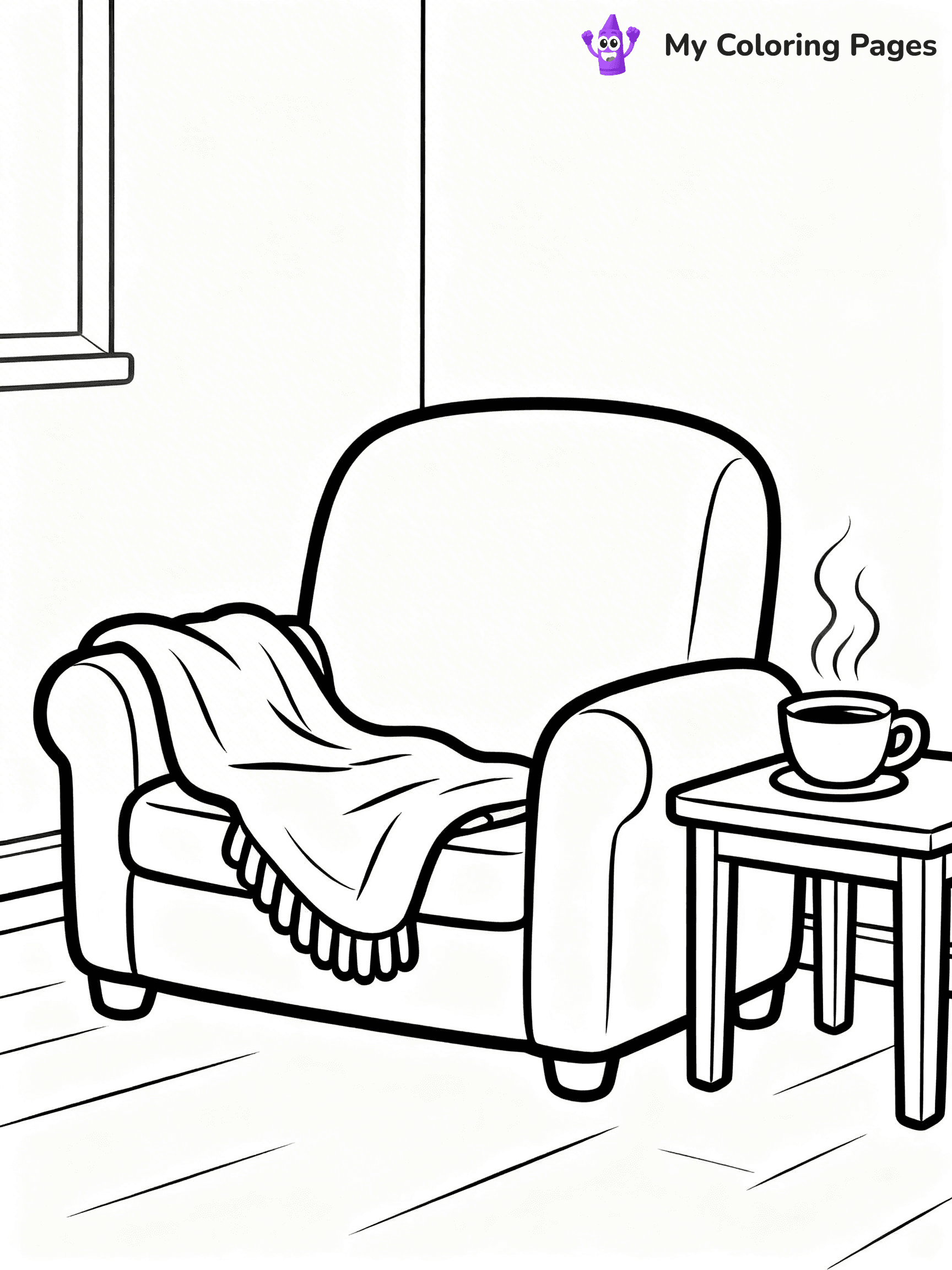 Couch Coloring Pages - 3