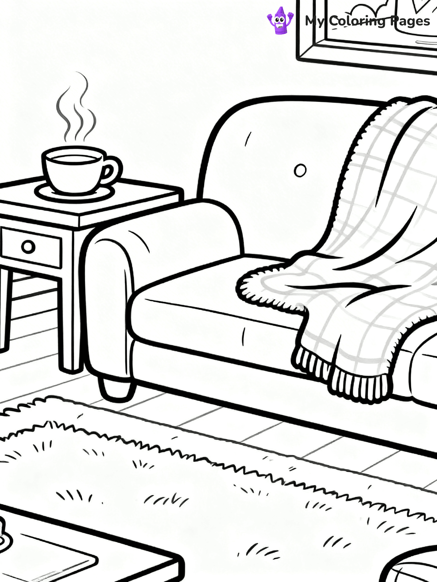Couch Coloring Pages - 2