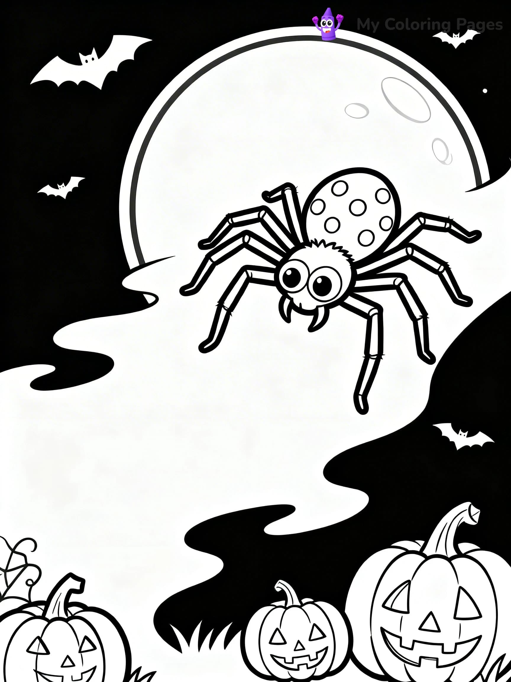 Scary Spider Coloring Pages - 8
