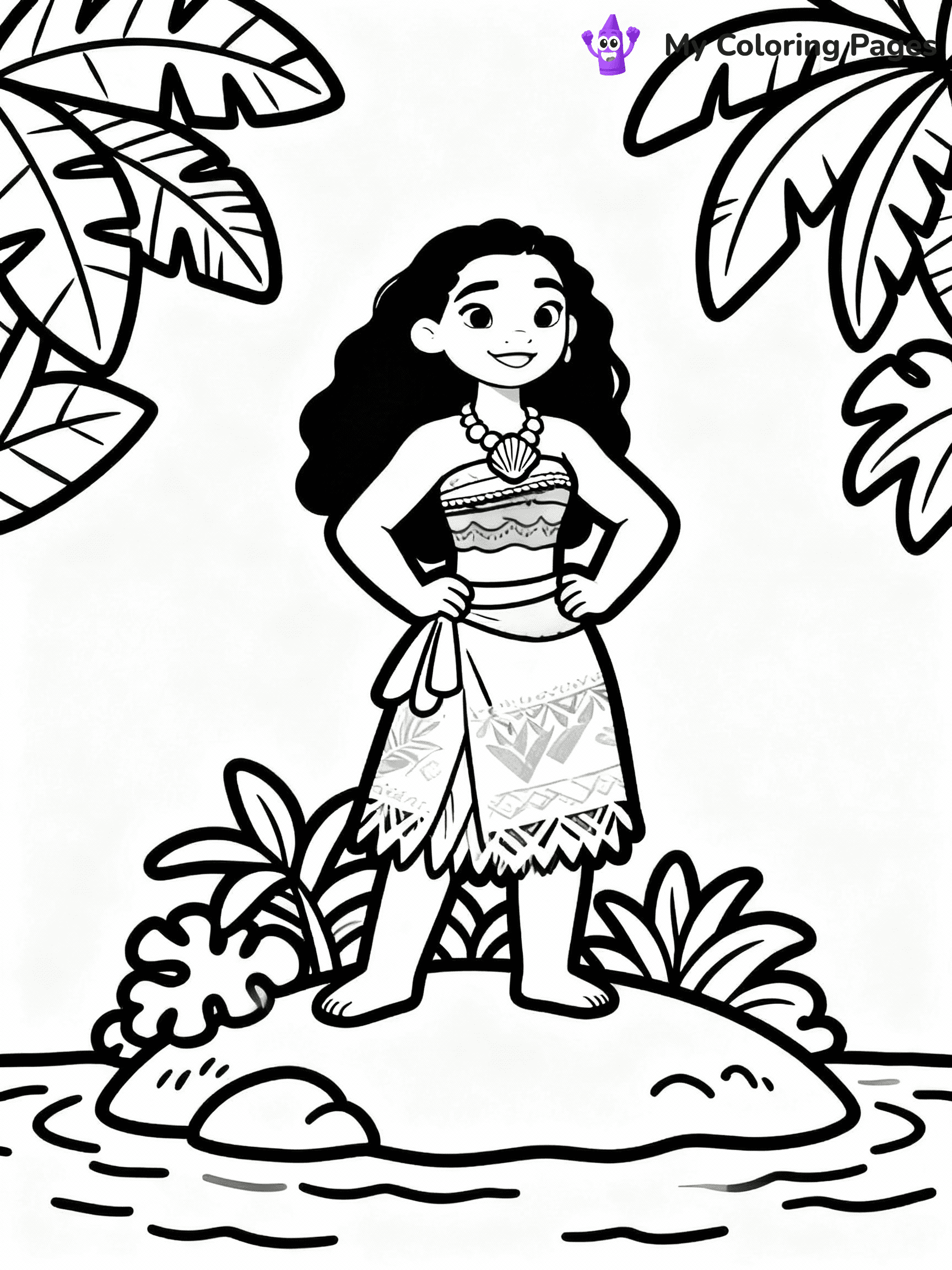 ⚠️ CRITICAL REQUIREMENT - ABSOLUTE BLACK AND WHITE ONLY ⚠️
This MUST be a BLACK AND WHITE line drawing ONLY. NO COLORS whatsoever.
- ONLY pure black lines (#000000) on pure white background (#FFFFFF)
- ABSOLUTELY NO colors, NO shading, NO gradients, NO grayscale
- If there are ANY colors in the output, the image is REJECTED
- This is a COLORING PAGE - meant to be COLORED IN by children
- The output must be UNCOLORED line art ready for coloring
⚠️ SUBJECT TO DRAW: Moana exploring island, lush foliage, wearing necklace of seashells
(REMEMBER: Output must be BLACK AND WHITE line art only, NOT colored!)
# COLORING PAGE: BLACK OUTLINES ONLY - WHITE BACKGROUND MANDATORY
Create a **coloring book page** using EXACTLY two values: black lines, white space.
## NON-NEGOTIABLE BINARY RULES
- **ONLY #000000 (black) and #FFFFFF (white)** - NO other values exist
- **EVERY PIXEL = BLACK OR WHITE** - no gray/shading/antialiasing
- **WHITE BACKGROUND MANDATORY** - entire canvas stays white
- **ALL SHAPES HOLLOW** - everything is empty outlines waiting to be colored
- **FORBIDDEN:** fills, shading, gradients, patterns, textures, colors
- **NO SOLID REGIONS** - if it's not a thin line, it's wrong
## Universal Line Standards
- Black outlines ONLY - thin, uniform weight
- Every shape completely empty inside
- Closed contours suitable for coloring
- Simple flat illustration - zero depth/3D/realism
- **Style:** Whimsical Doodle Art Alley - rounded, friendly outlines (unless specified)
## Everything = Outline Only
- Characters/animals: hollow shapes
- Objects/clothing: empty contours
- Backgrounds/scenery: line work only
- Natural elements: outlined forms
- Dark/night areas: don't exist (use outlined symbols)
- Textures/patterns: convert to simple lines
## The Test
Can a child color EVERY white space with crayons? If any area is pre-filled/shaded/gray or colored in, it FAILS. Every shape must be waiting to receive color.
**FINAL OUTPUT**: Binary coloring page. Black lines define shapes. White spaces ready for coloring. Nothing else exists. No exceptions. Print-ready.
⚠️ FINAL REMINDER: Draw the subject "Moana exploring island, lush foliage, wearing necklace of seashells" as BLACK AND WHITE line art. Zero colors in output.