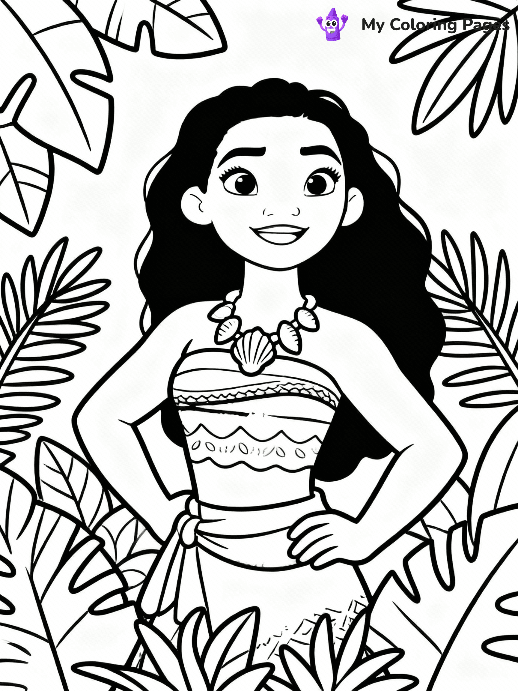 ⚠️ CRITICAL REQUIREMENT - ABSOLUTE BLACK AND WHITE ONLY ⚠️
This MUST be a BLACK AND WHITE line drawing ONLY. NO COLORS whatsoever.
- ONLY pure black lines (#000000) on pure white background (#FFFFFF)
- ABSOLUTELY NO colors, NO shading, NO gradients, NO grayscale
- If there are ANY colors in the output, the image is REJECTED
- This is a COLORING PAGE - meant to be COLORED IN by children
- The output must be UNCOLORED line art ready for coloring
⚠️ SUBJECT TO DRAW: Moana exploring island, lush foliage, wearing necklace of seashells
(REMEMBER: Output must be BLACK AND WHITE line art only, NOT colored!)
# COLORING PAGE: BLACK OUTLINES ONLY - WHITE BACKGROUND MANDATORY
Create a **coloring book page** using EXACTLY two values: black lines, white space.
## NON-NEGOTIABLE BINARY RULES
- **ONLY #000000 (black) and #FFFFFF (white)** - NO other values exist
- **EVERY PIXEL = BLACK OR WHITE** - no gray/shading/antialiasing
- **WHITE BACKGROUND MANDATORY** - entire canvas stays white
- **ALL SHAPES HOLLOW** - everything is empty outlines waiting to be colored
- **FORBIDDEN:** fills, shading, gradients, patterns, textures, colors
- **NO SOLID REGIONS** - if it's not a thin line, it's wrong
## Universal Line Standards
- Black outlines ONLY - thin, uniform weight
- Every shape completely empty inside
- Closed contours suitable for coloring
- Simple flat illustration - zero depth/3D/realism
- **Style:** Whimsical Doodle Art Alley - rounded, friendly outlines (unless specified)
## Everything = Outline Only
- Characters/animals: hollow shapes
- Objects/clothing: empty contours
- Backgrounds/scenery: line work only
- Natural elements: outlined forms
- Dark/night areas: don't exist (use outlined symbols)
- Textures/patterns: convert to simple lines
## The Test
Can a child color EVERY white space with crayons? If any area is pre-filled/shaded/gray or colored in, it FAILS. Every shape must be waiting to receive color.
**FINAL OUTPUT**: Binary coloring page. Black lines define shapes. White spaces ready for coloring. Nothing else exists. No exceptions. Print-ready.
⚠️ FINAL REMINDER: Draw the subject "Moana exploring island, lush foliage, wearing necklace of seashells" as BLACK AND WHITE line art. Zero colors in output.