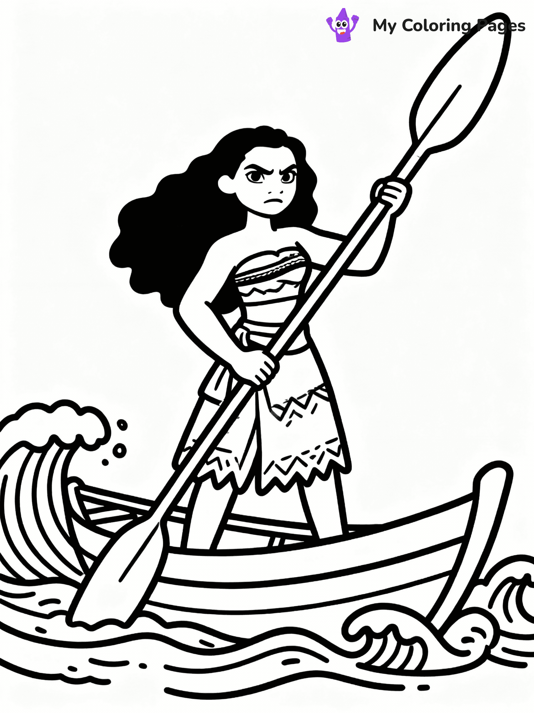 ⚠️ CRITICAL REQUIREMENT - ABSOLUTE BLACK AND WHITE ONLY ⚠️
This MUST be a BLACK AND WHITE line drawing ONLY. NO COLORS whatsoever.
- ONLY pure black lines (#000000) on pure white background (#FFFFFF)
- ABSOLUTELY NO colors, NO shading, NO gradients, NO grayscale
- If there are ANY colors in the output, the image is REJECTED
- This is a COLORING PAGE - meant to be COLORED IN by children
- The output must be UNCOLORED line art ready for coloring
⚠️ SUBJECT TO DRAW: Moana holding oar, standing on boat, determined pose with waves
(REMEMBER: Output must be BLACK AND WHITE line art only, NOT colored!)
# COLORING PAGE: BLACK OUTLINES ONLY - WHITE BACKGROUND MANDATORY
Create a **coloring book page** using EXACTLY two values: black lines, white space.
## NON-NEGOTIABLE BINARY RULES
- **ONLY #000000 (black) and #FFFFFF (white)** - NO other values exist
- **EVERY PIXEL = BLACK OR WHITE** - no gray/shading/antialiasing
- **WHITE BACKGROUND MANDATORY** - entire canvas stays white
- **ALL SHAPES HOLLOW** - everything is empty outlines waiting to be colored
- **FORBIDDEN:** fills, shading, gradients, patterns, textures, colors
- **NO SOLID REGIONS** - if it's not a thin line, it's wrong
## Universal Line Standards
- Black outlines ONLY - thin, uniform weight
- Every shape completely empty inside
- Closed contours suitable for coloring
- Simple flat illustration - zero depth/3D/realism
- **Style:** Whimsical Doodle Art Alley - rounded, friendly outlines (unless specified)
## Everything = Outline Only
- Characters/animals: hollow shapes
- Objects/clothing: empty contours
- Backgrounds/scenery: line work only
- Natural elements: outlined forms
- Dark/night areas: don't exist (use outlined symbols)
- Textures/patterns: convert to simple lines
## The Test
Can a child color EVERY white space with crayons? If any area is pre-filled/shaded/gray or colored in, it FAILS. Every shape must be waiting to receive color.
**FINAL OUTPUT**: Binary coloring page. Black lines define shapes. White spaces ready for coloring. Nothing else exists. No exceptions. Print-ready.
⚠️ FINAL REMINDER: Draw the subject "Moana holding oar, standing on boat, determined pose with waves" as BLACK AND WHITE line art. Zero colors in output.