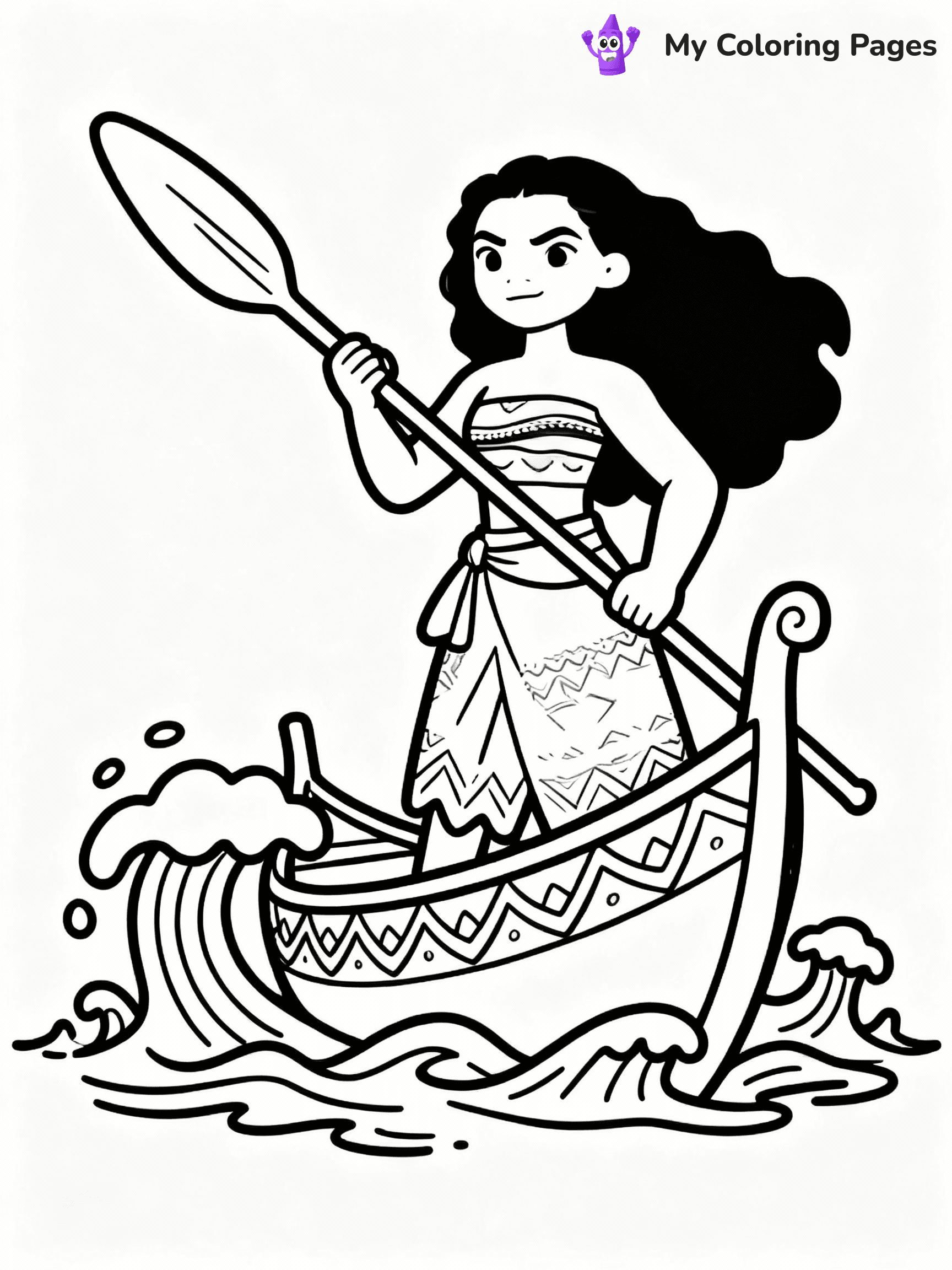 ⚠️ CRITICAL REQUIREMENT - ABSOLUTE BLACK AND WHITE ONLY ⚠️
This MUST be a BLACK AND WHITE line drawing ONLY. NO COLORS whatsoever.
- ONLY pure black lines (#000000) on pure white background (#FFFFFF)
- ABSOLUTELY NO colors, NO shading, NO gradients, NO grayscale
- If there are ANY colors in the output, the image is REJECTED
- This is a COLORING PAGE - meant to be COLORED IN by children
- The output must be UNCOLORED line art ready for coloring
⚠️ SUBJECT TO DRAW: Moana holding oar, standing on boat, determined pose with waves
(REMEMBER: Output must be BLACK AND WHITE line art only, NOT colored!)
# COLORING PAGE: BLACK OUTLINES ONLY - WHITE BACKGROUND MANDATORY
Create a **coloring book page** using EXACTLY two values: black lines, white space.
## NON-NEGOTIABLE BINARY RULES
- **ONLY #000000 (black) and #FFFFFF (white)** - NO other values exist
- **EVERY PIXEL = BLACK OR WHITE** - no gray/shading/antialiasing
- **WHITE BACKGROUND MANDATORY** - entire canvas stays white
- **ALL SHAPES HOLLOW** - everything is empty outlines waiting to be colored
- **FORBIDDEN:** fills, shading, gradients, patterns, textures, colors
- **NO SOLID REGIONS** - if it's not a thin line, it's wrong
## Universal Line Standards
- Black outlines ONLY - thin, uniform weight
- Every shape completely empty inside
- Closed contours suitable for coloring
- Simple flat illustration - zero depth/3D/realism
- **Style:** Whimsical Doodle Art Alley - rounded, friendly outlines (unless specified)
## Everything = Outline Only
- Characters/animals: hollow shapes
- Objects/clothing: empty contours
- Backgrounds/scenery: line work only
- Natural elements: outlined forms
- Dark/night areas: don't exist (use outlined symbols)
- Textures/patterns: convert to simple lines
## The Test
Can a child color EVERY white space with crayons? If any area is pre-filled/shaded/gray or colored in, it FAILS. Every shape must be waiting to receive color.
**FINAL OUTPUT**: Binary coloring page. Black lines define shapes. White spaces ready for coloring. Nothing else exists. No exceptions. Print-ready.
⚠️ FINAL REMINDER: Draw the subject "Moana holding oar, standing on boat, determined pose with waves" as BLACK AND WHITE line art. Zero colors in output.