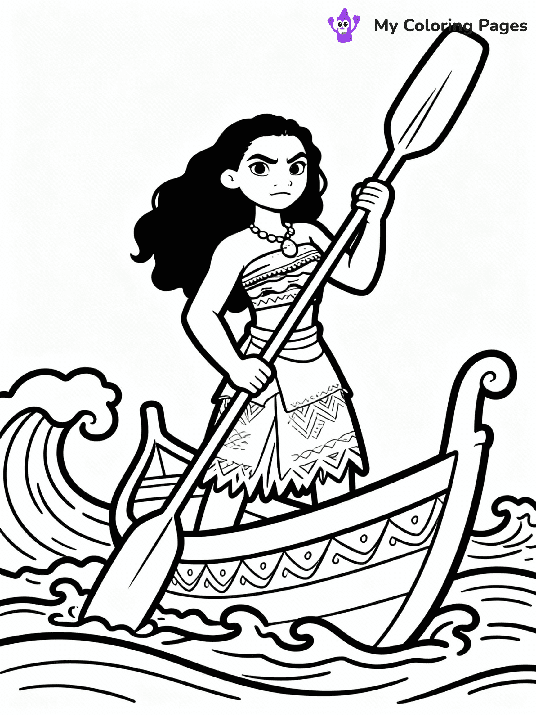 ⚠️ CRITICAL REQUIREMENT - ABSOLUTE BLACK AND WHITE ONLY ⚠️
This MUST be a BLACK AND WHITE line drawing ONLY. NO COLORS whatsoever.
- ONLY pure black lines (#000000) on pure white background (#FFFFFF)
- ABSOLUTELY NO colors, NO shading, NO gradients, NO grayscale
- If there are ANY colors in the output, the image is REJECTED
- This is a COLORING PAGE - meant to be COLORED IN by children
- The output must be UNCOLORED line art ready for coloring
⚠️ SUBJECT TO DRAW: Moana holding oar, standing on boat, determined pose with waves
(REMEMBER: Output must be BLACK AND WHITE line art only, NOT colored!)
# COLORING PAGE: BLACK OUTLINES ONLY - WHITE BACKGROUND MANDATORY
Create a **coloring book page** using EXACTLY two values: black lines, white space.
## NON-NEGOTIABLE BINARY RULES
- **ONLY #000000 (black) and #FFFFFF (white)** - NO other values exist
- **EVERY PIXEL = BLACK OR WHITE** - no gray/shading/antialiasing
- **WHITE BACKGROUND MANDATORY** - entire canvas stays white
- **ALL SHAPES HOLLOW** - everything is empty outlines waiting to be colored
- **FORBIDDEN:** fills, shading, gradients, patterns, textures, colors
- **NO SOLID REGIONS** - if it's not a thin line, it's wrong
## Universal Line Standards
- Black outlines ONLY - thin, uniform weight
- Every shape completely empty inside
- Closed contours suitable for coloring
- Simple flat illustration - zero depth/3D/realism
- **Style:** Whimsical Doodle Art Alley - rounded, friendly outlines (unless specified)
## Everything = Outline Only
- Characters/animals: hollow shapes
- Objects/clothing: empty contours
- Backgrounds/scenery: line work only
- Natural elements: outlined forms
- Dark/night areas: don't exist (use outlined symbols)
- Textures/patterns: convert to simple lines
## The Test
Can a child color EVERY white space with crayons? If any area is pre-filled/shaded/gray or colored in, it FAILS. Every shape must be waiting to receive color.
**FINAL OUTPUT**: Binary coloring page. Black lines define shapes. White spaces ready for coloring. Nothing else exists. No exceptions. Print-ready.
⚠️ FINAL REMINDER: Draw the subject "Moana holding oar, standing on boat, determined pose with waves" as BLACK AND WHITE line art. Zero colors in output.