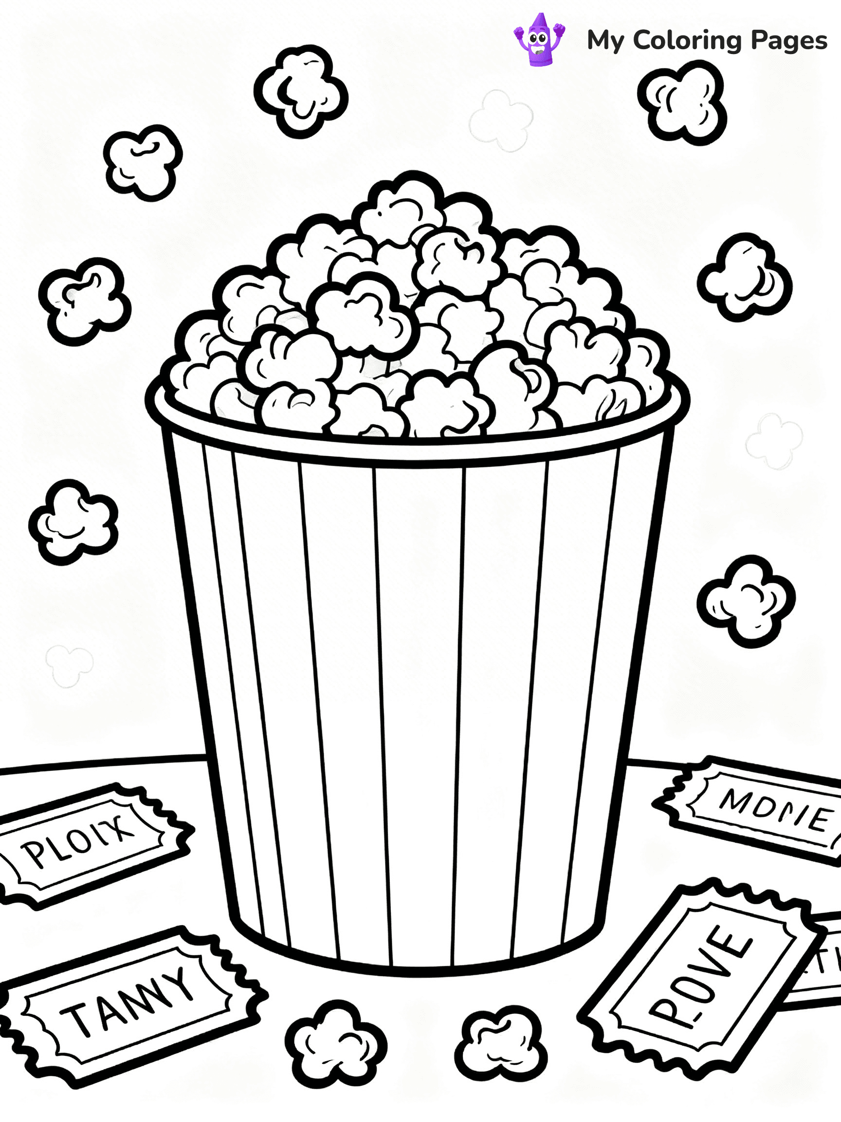 Popcorn Coloring Pages - 49