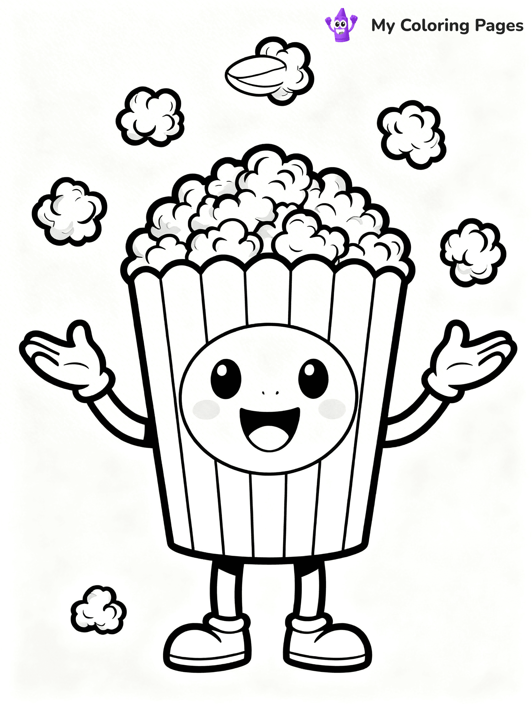 Popcorn Coloring Pages - 1