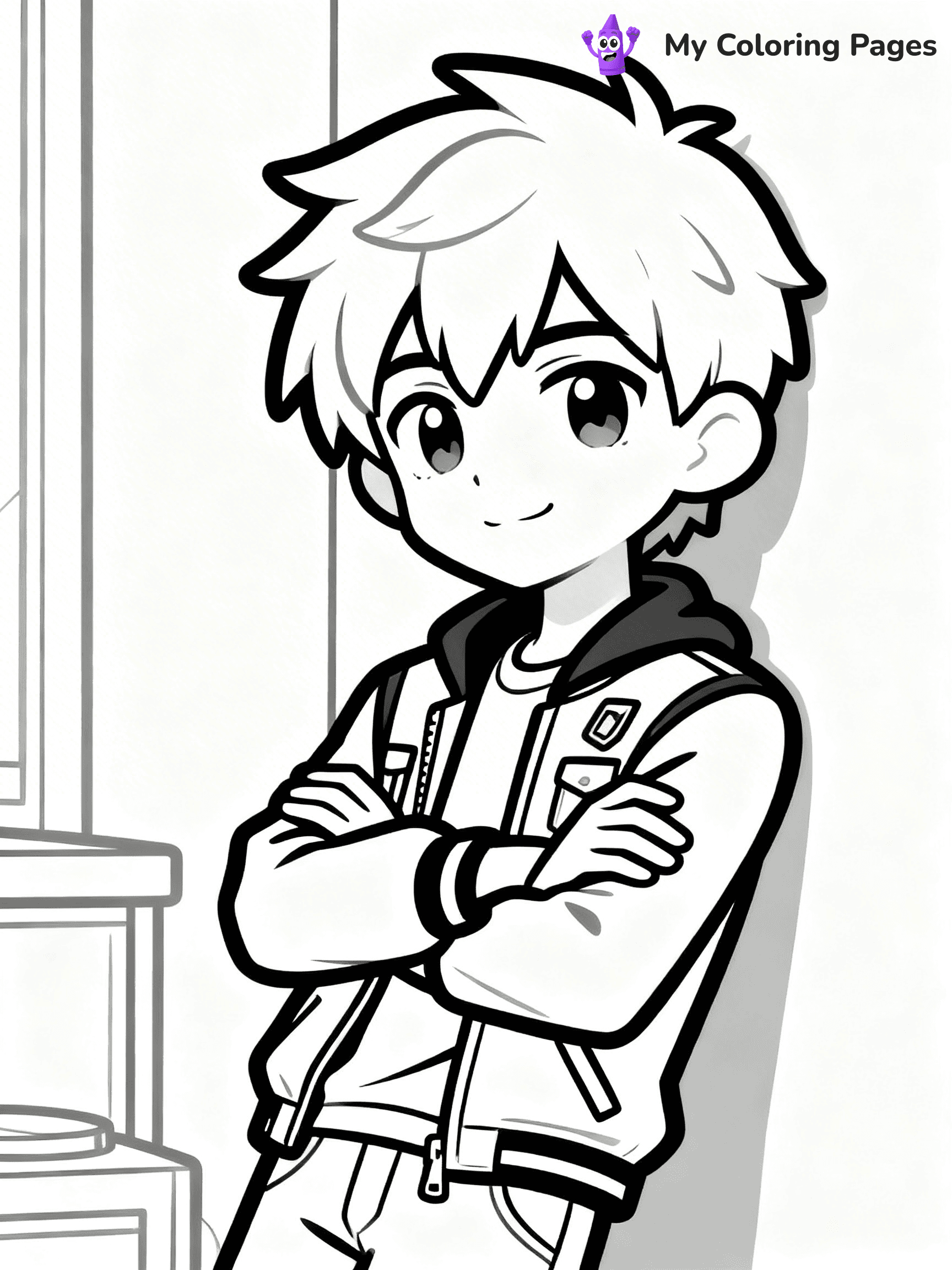 Gacha Life Coloring Pages Boy - 16