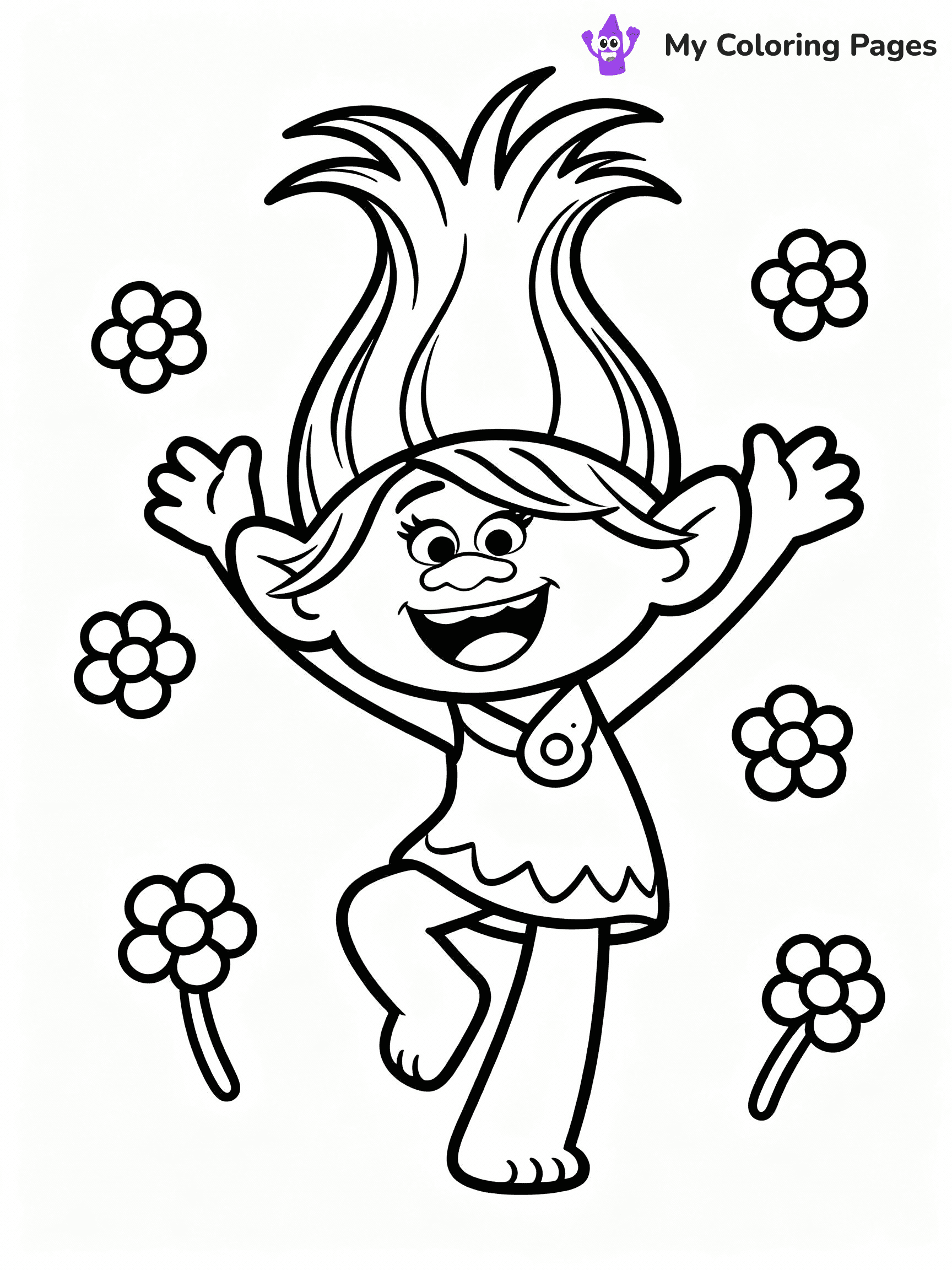 Trolls Coloring Pages - 8