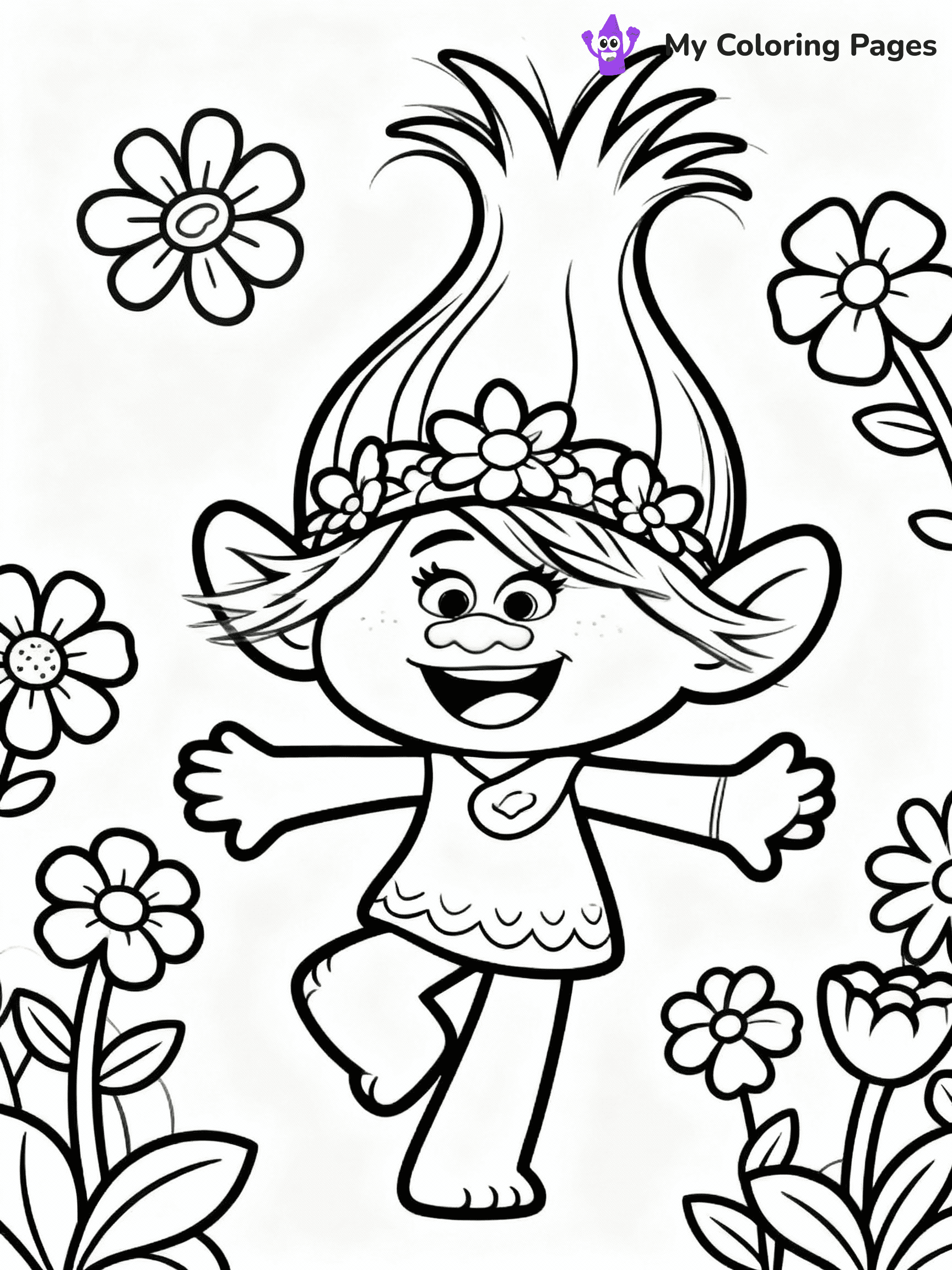 Trolls Coloring Pages - 3
