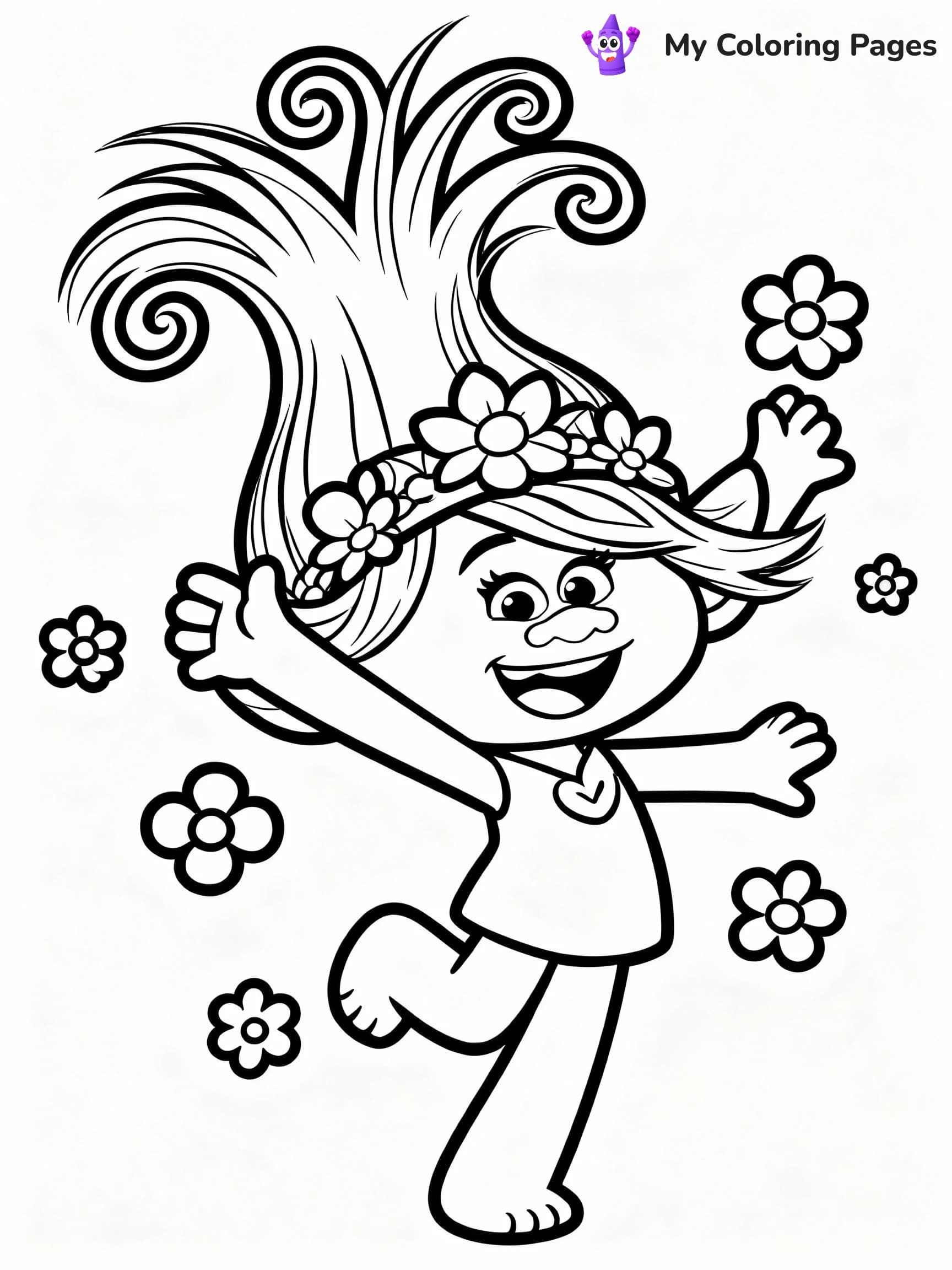 Trolls Coloring Pages - 2