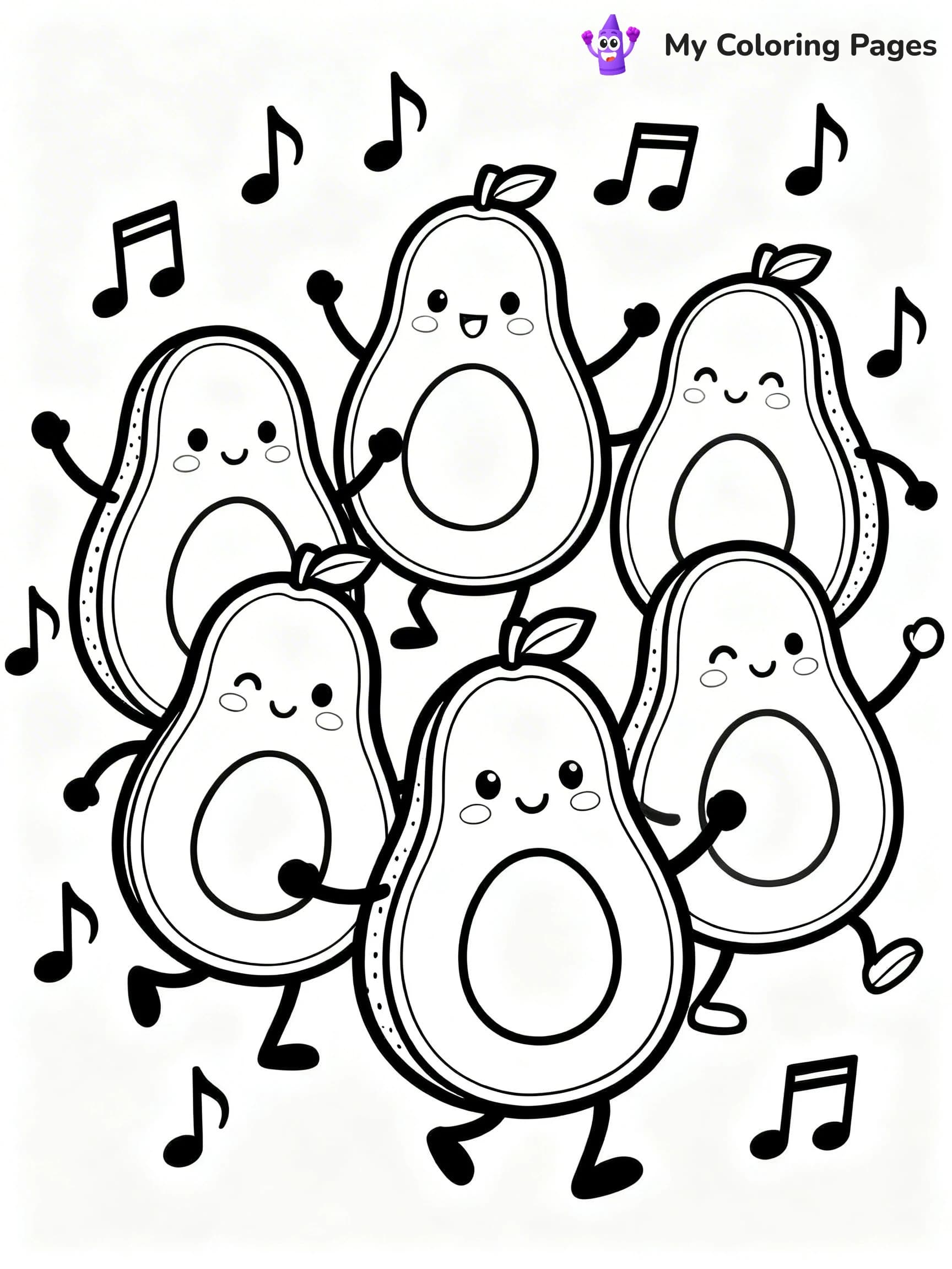 Avocado Coloring Pages - 1
