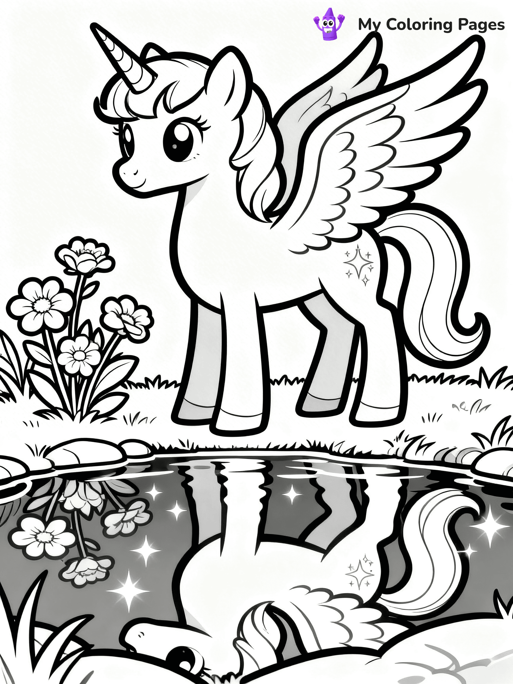 Alicorn Coloring Pages - 14