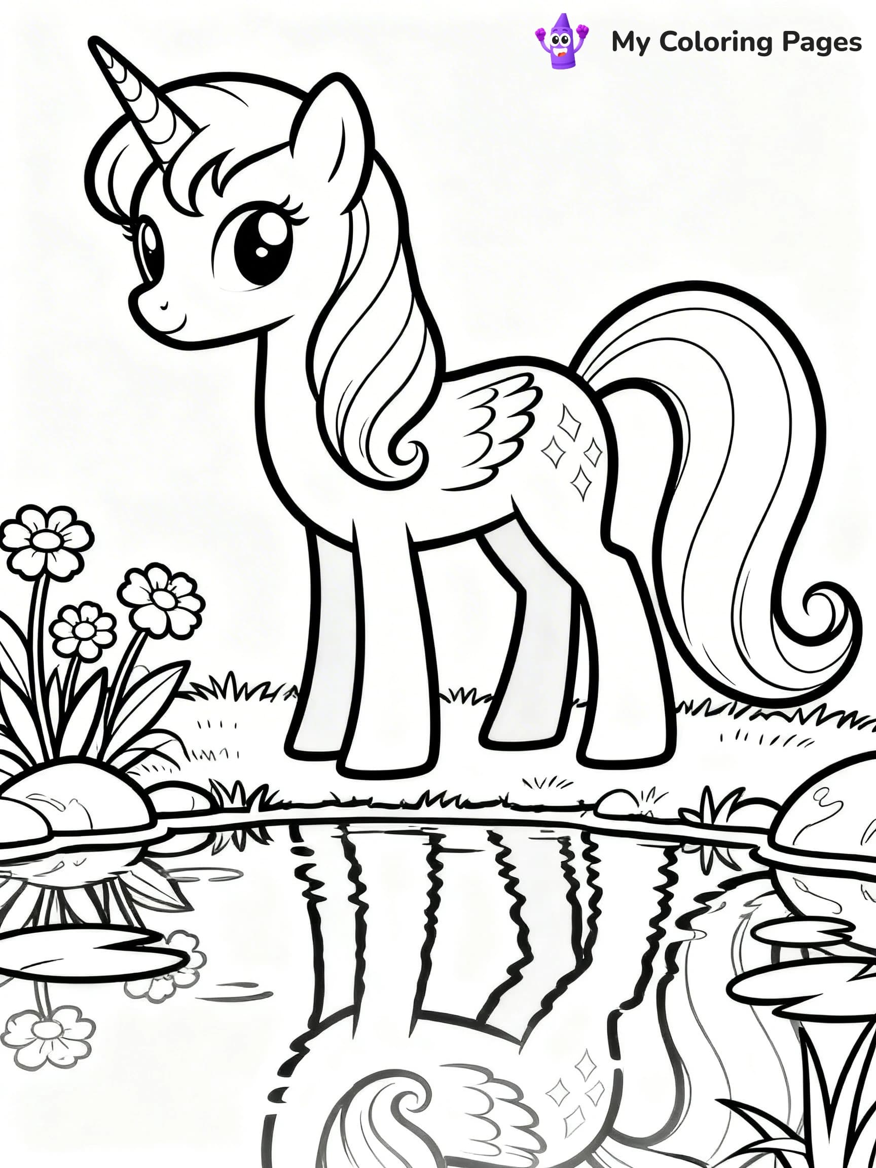 Alicorn Coloring Pages - 12