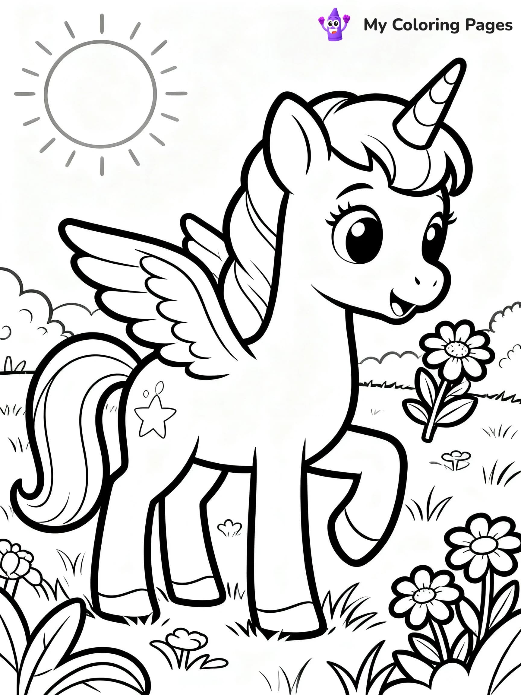 Alicorn Coloring Pages - 1