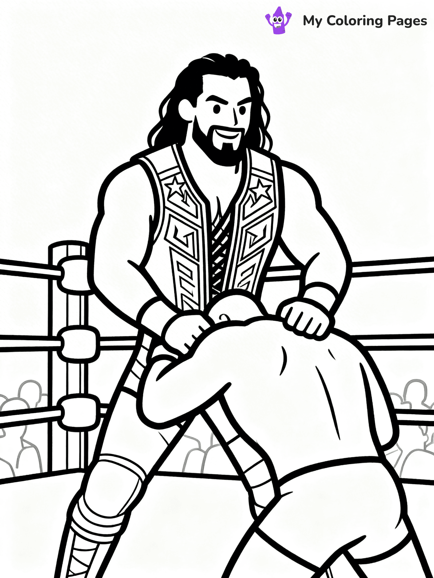 Roman Reigns Coloring Pages - 30