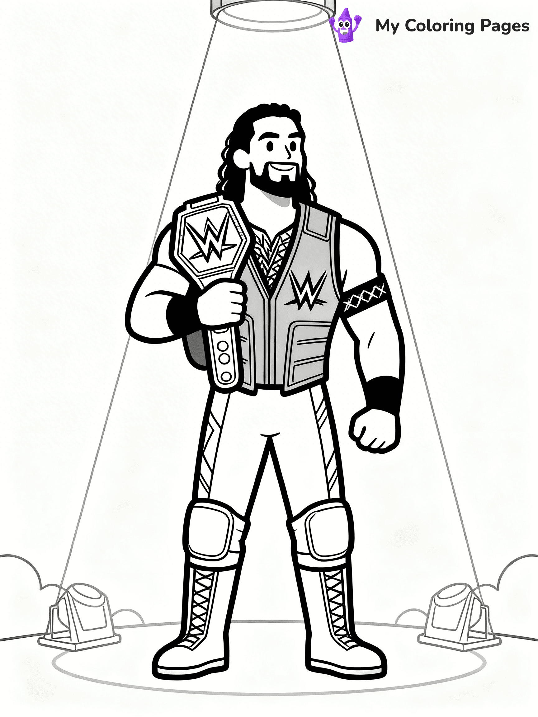 Roman Reigns Coloring Pages - 28