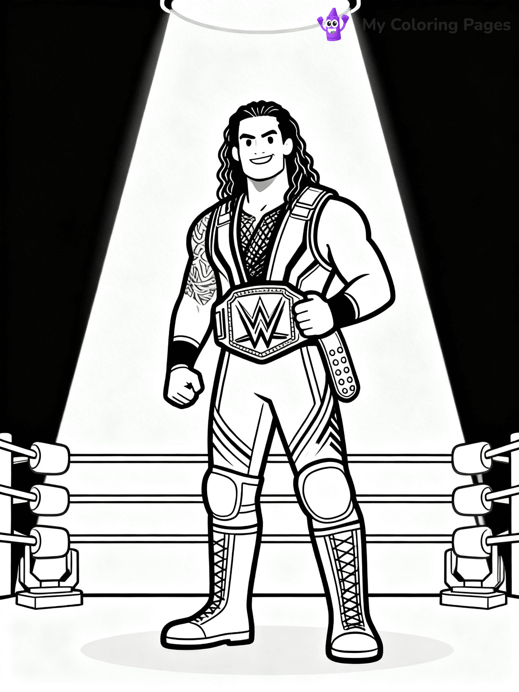 Roman Reigns Coloring Pages - 27