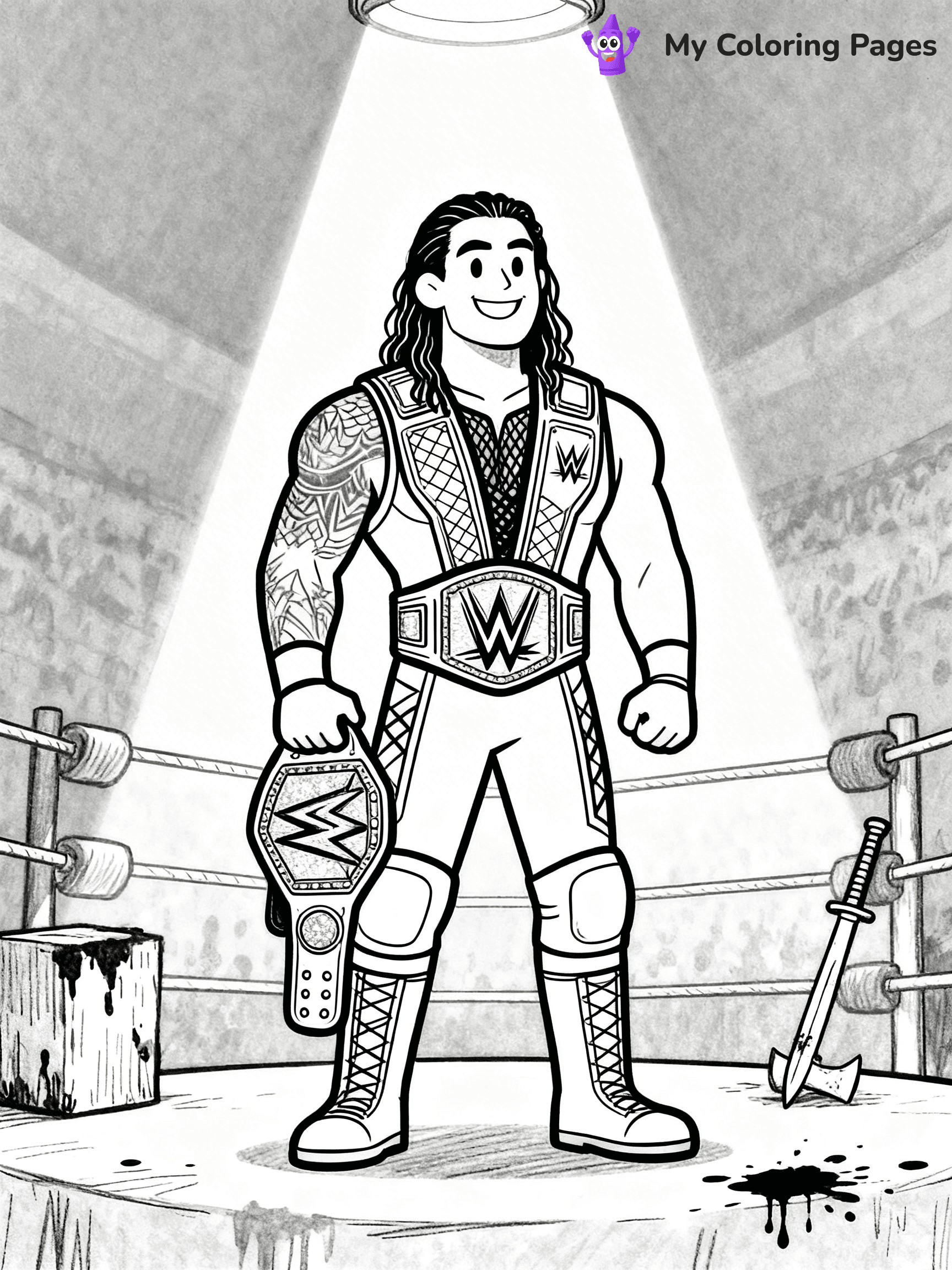 Roman Reigns Coloring Pages - 26