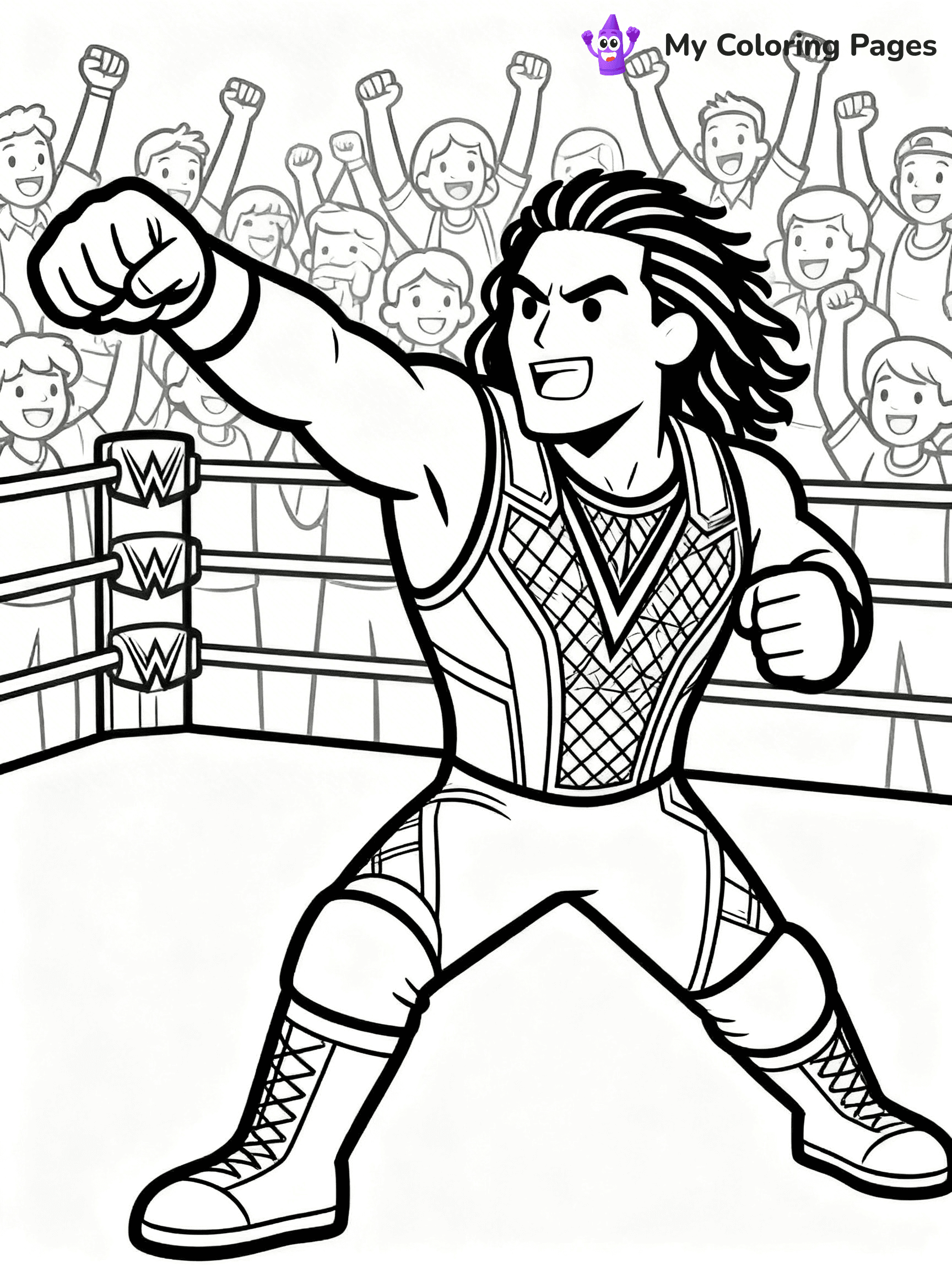Roman Reigns Coloring Pages - 23
