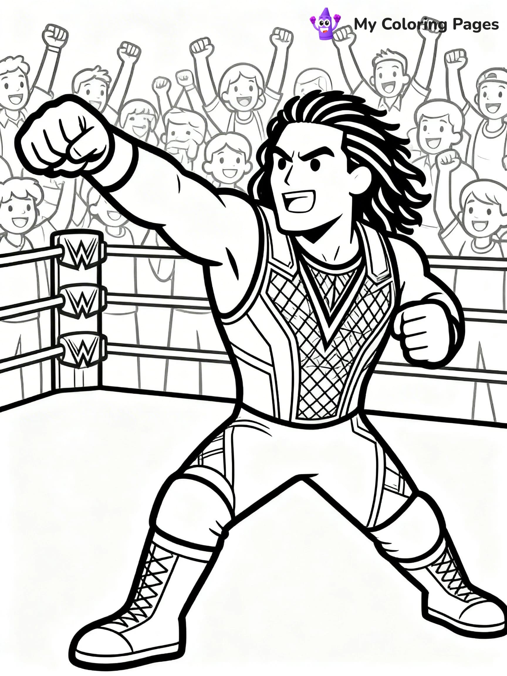 Roman Reigns Coloring Pages - 23
