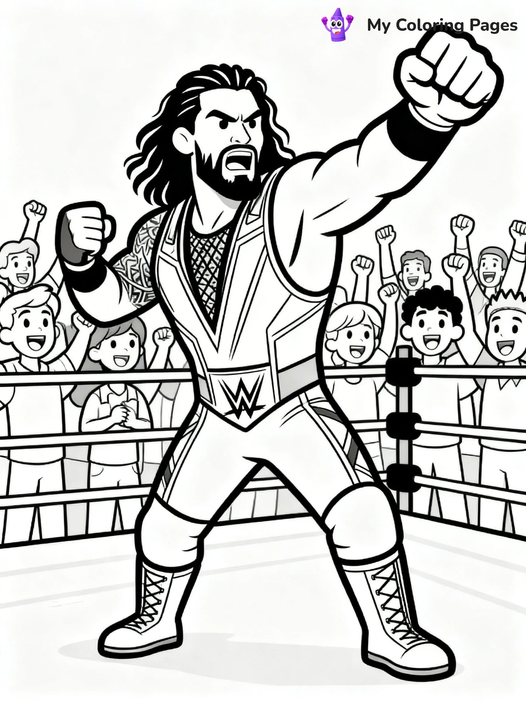 Roman Reigns Coloring Pages - 22