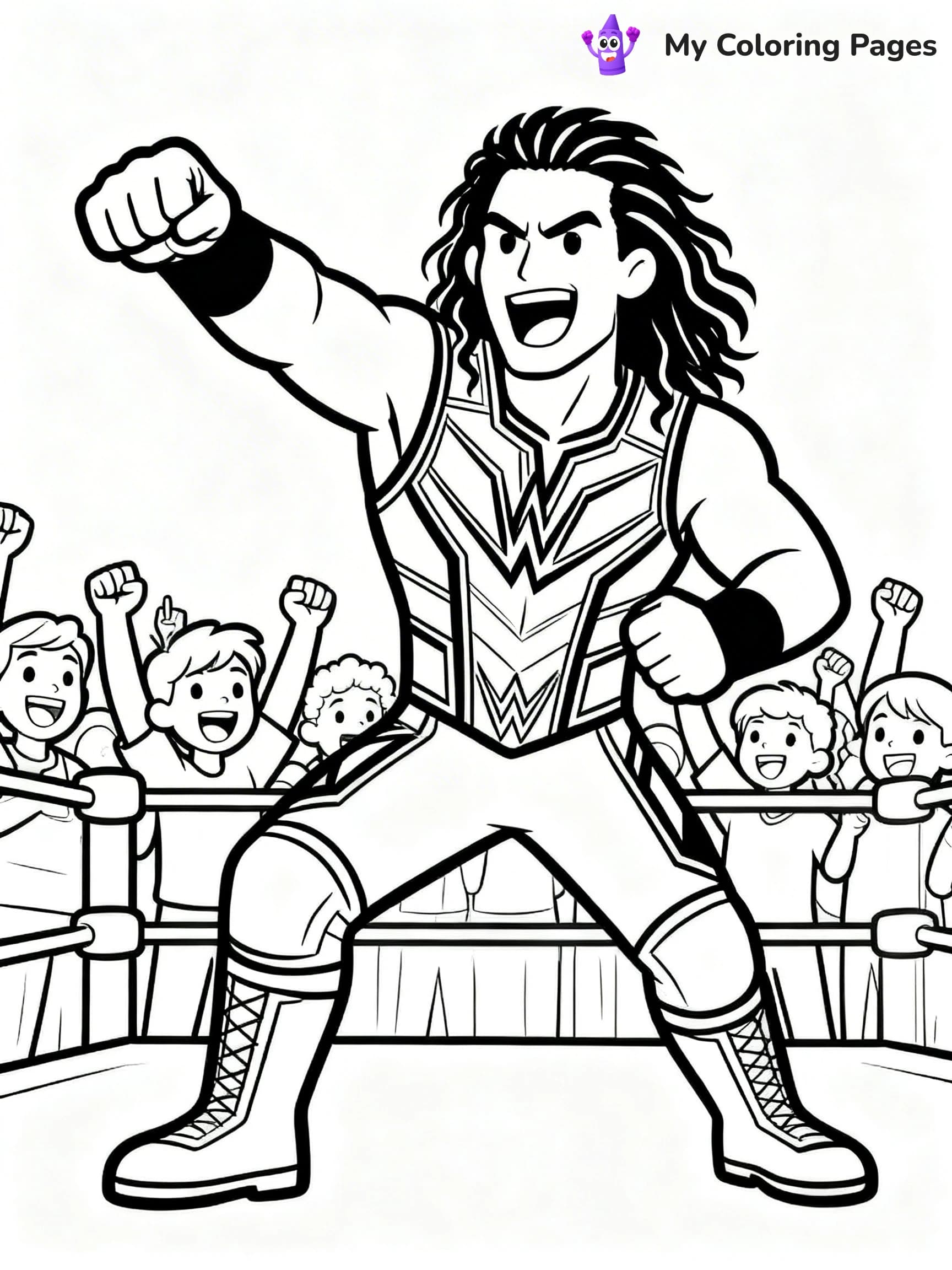Roman Reigns Coloring Pages - 19