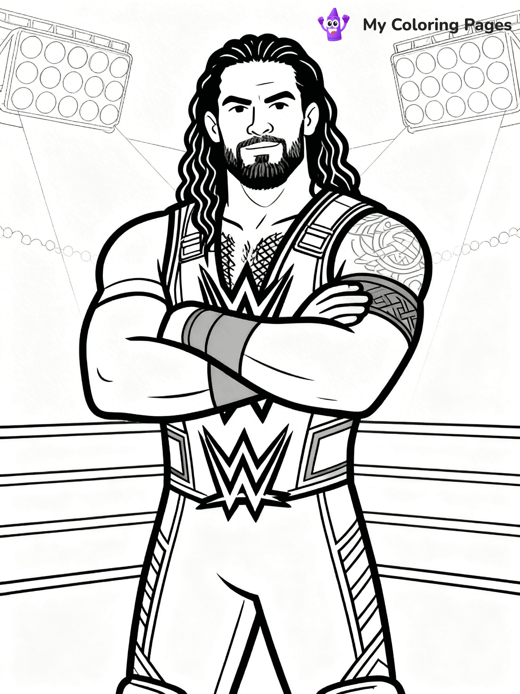 Roman Reigns Coloring Pages - 18