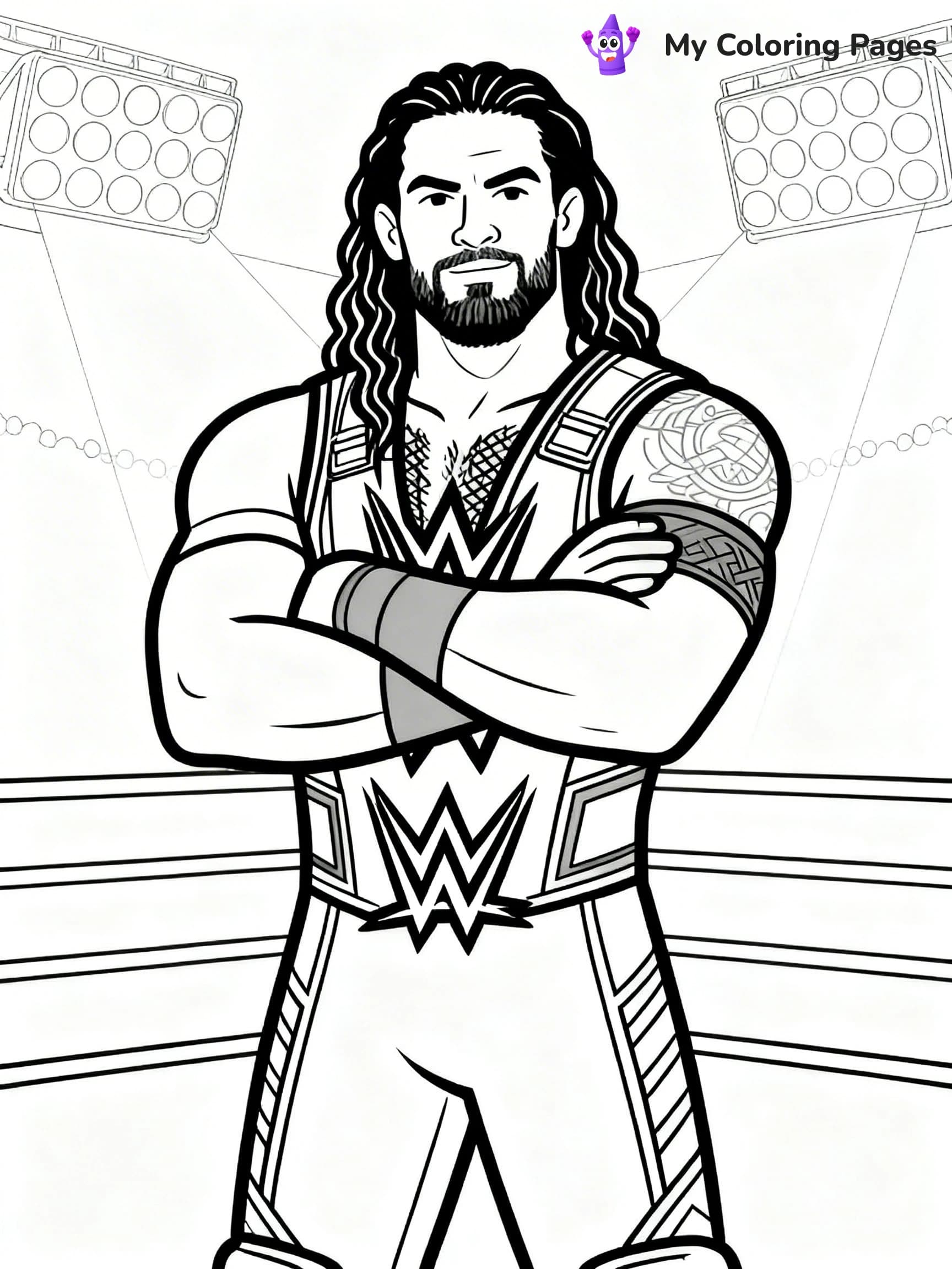 Roman Reigns Coloring Pages - 18