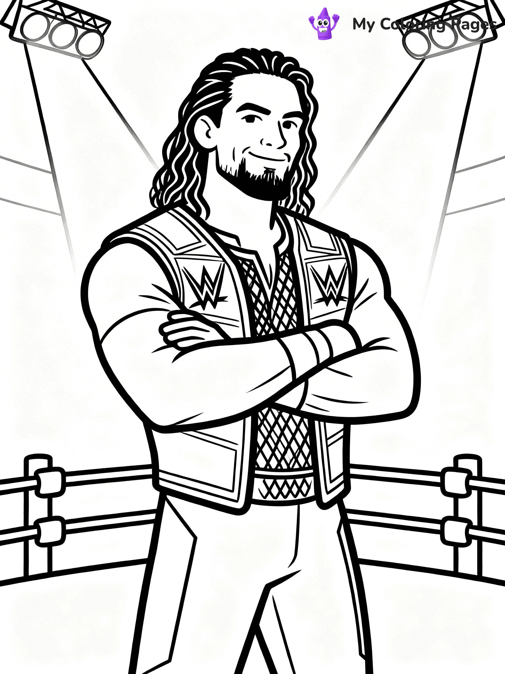 Roman Reigns Coloring Pages - 17