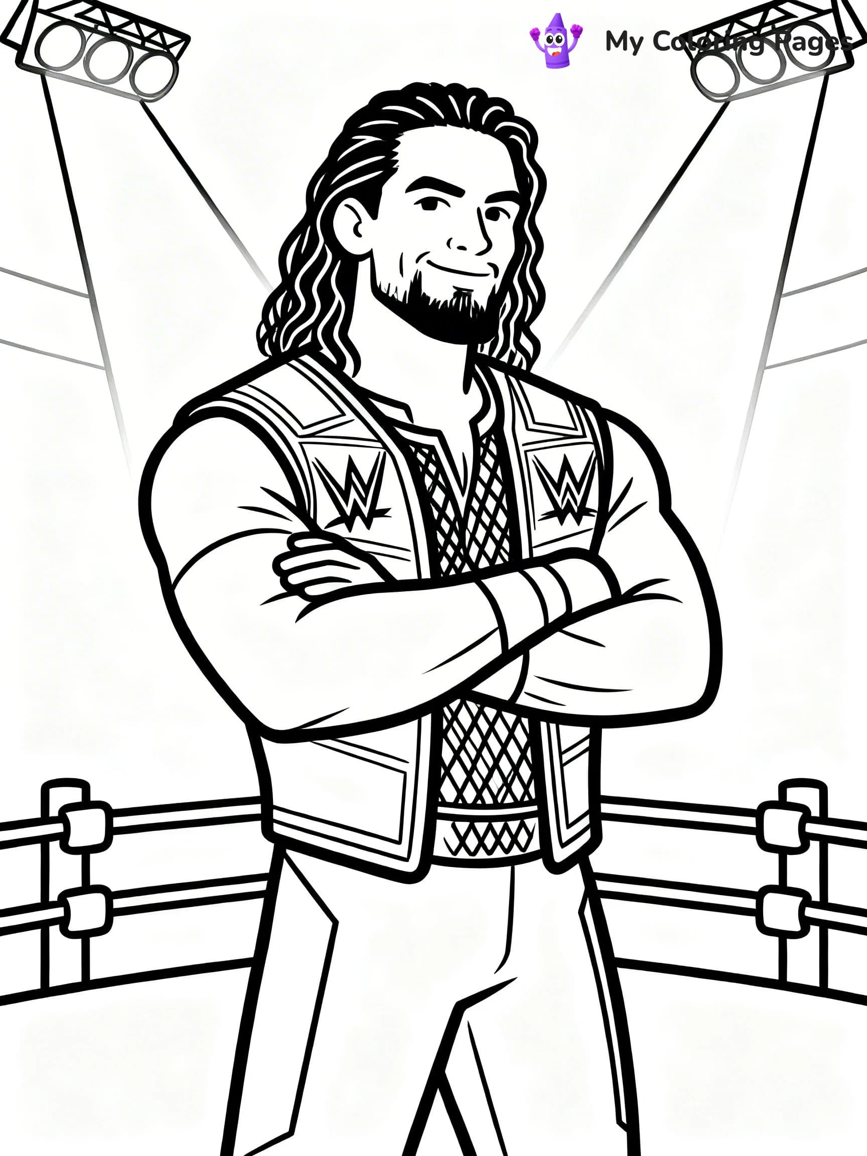 Roman Reigns Coloring Pages - 17