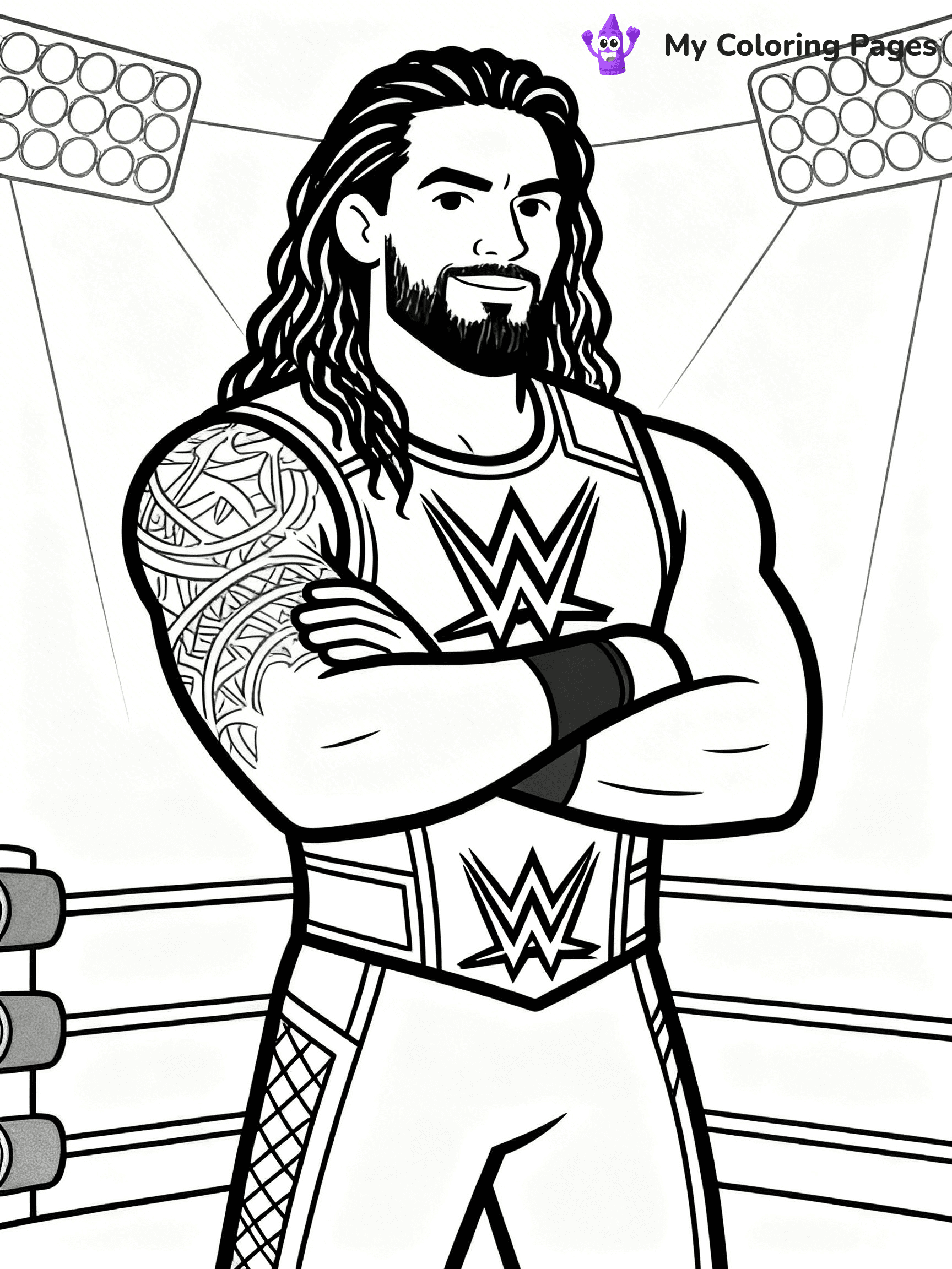 Roman Reigns Coloring Pages - 16