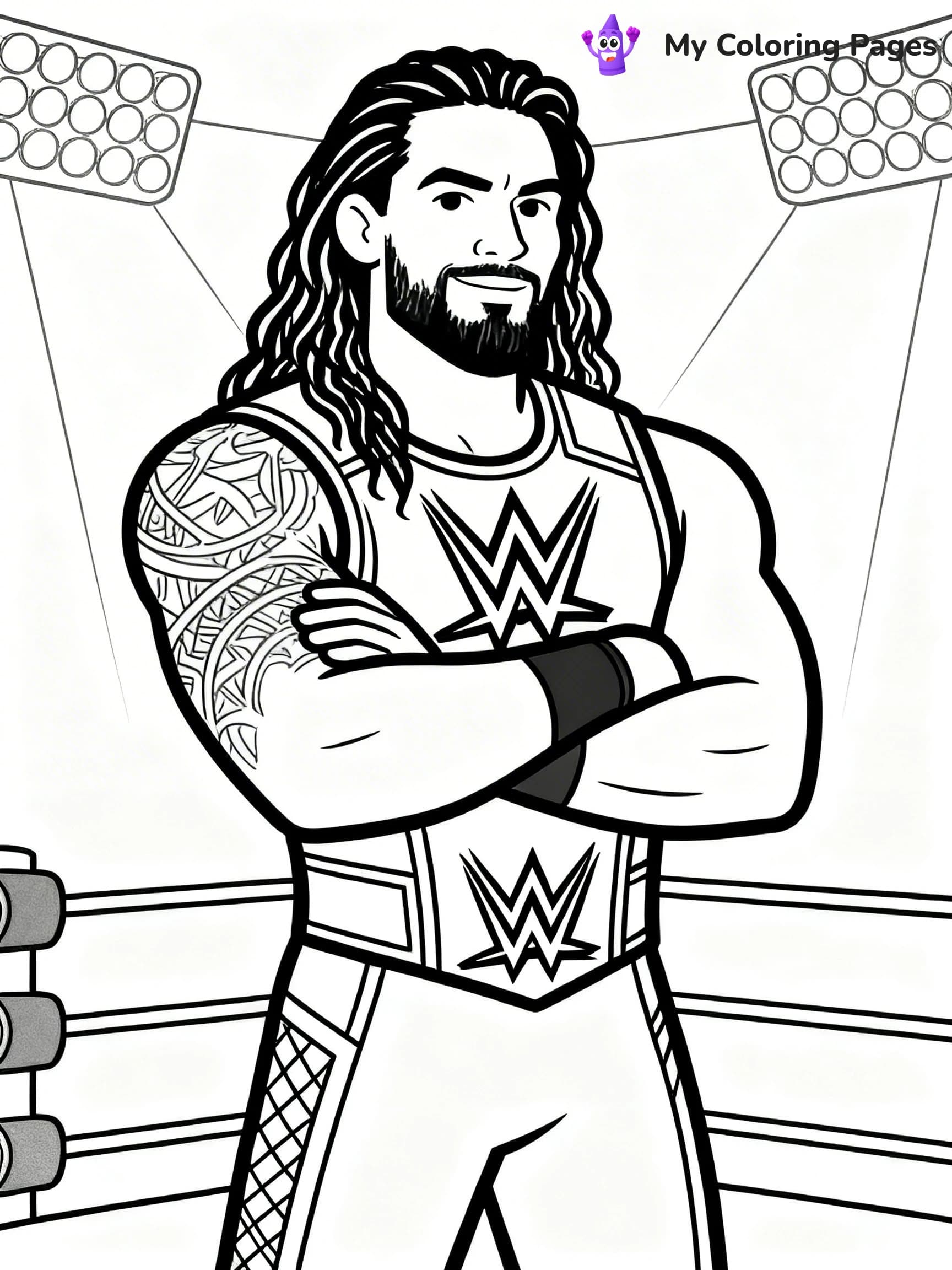 Roman Reigns Coloring Pages - 16