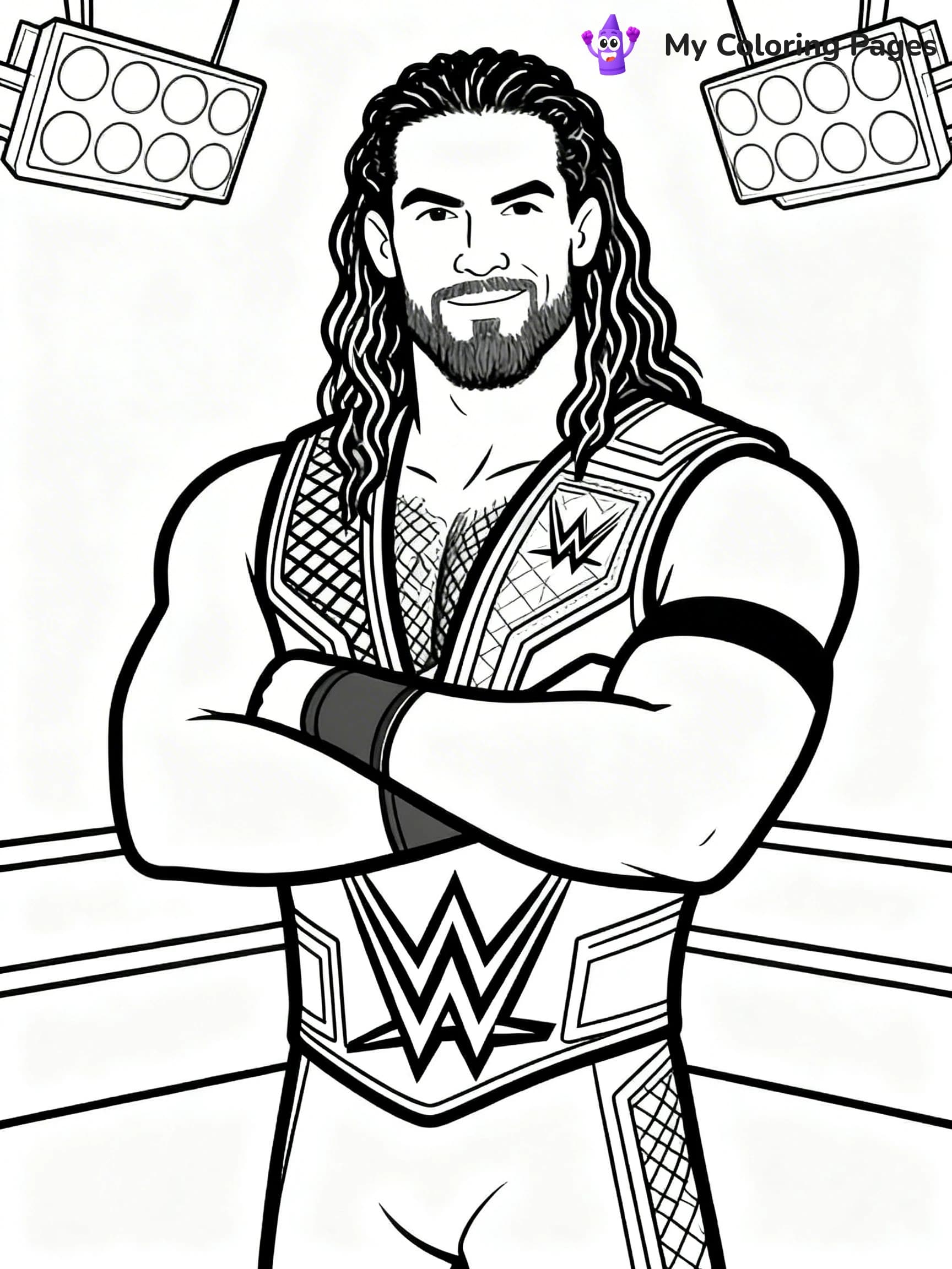 Roman Reigns Coloring Pages - 15