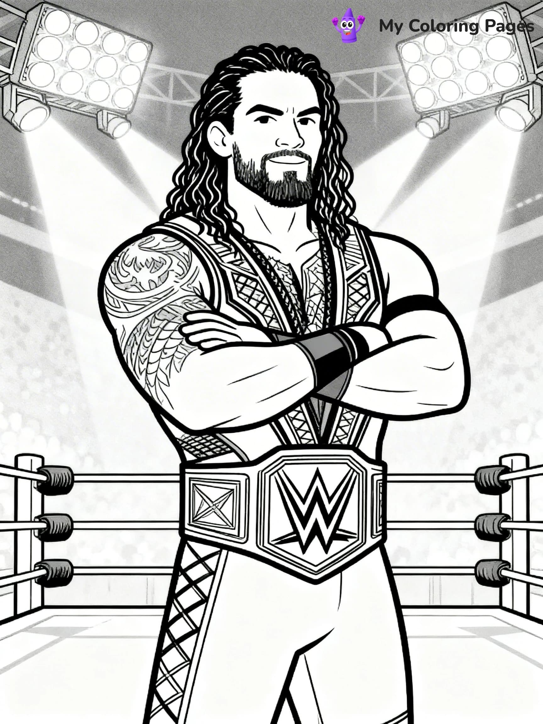 Roman Reigns Coloring Pages - 14
