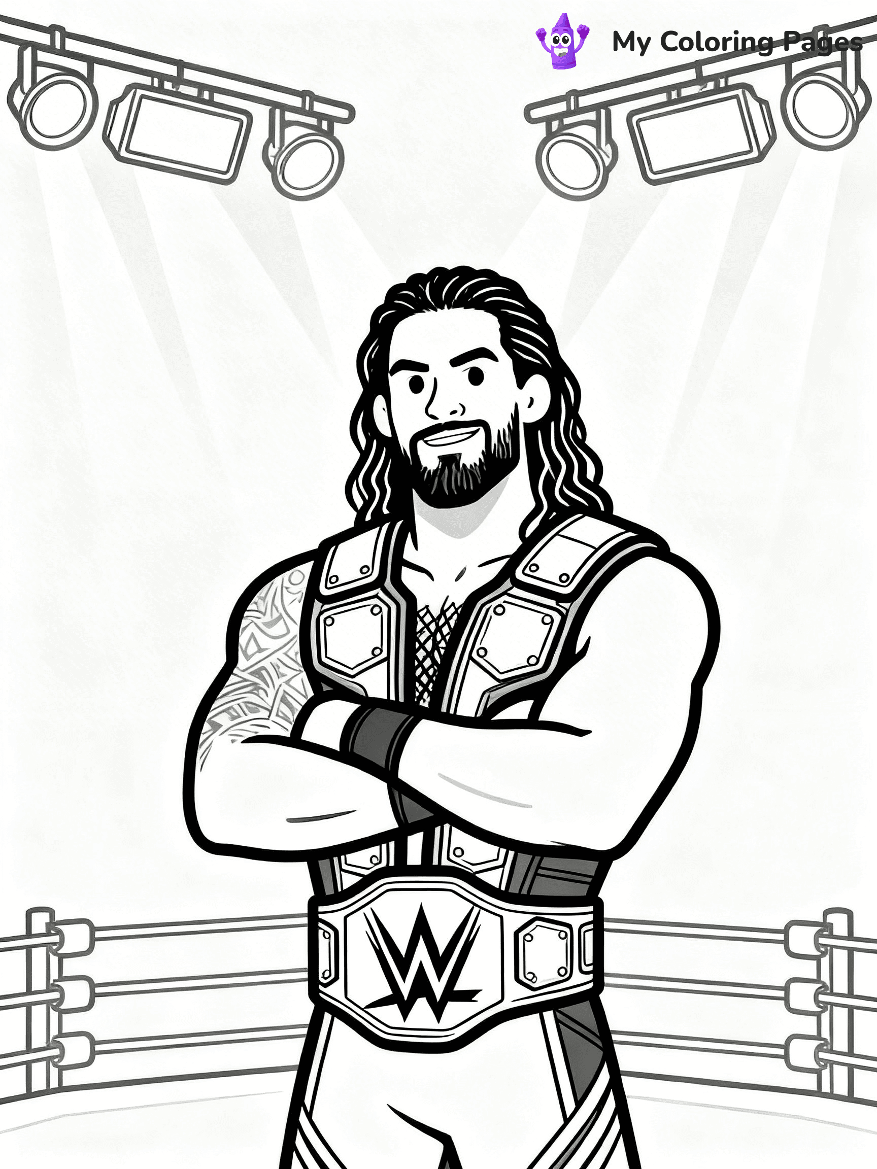 Roman Reigns Coloring Pages - 13
