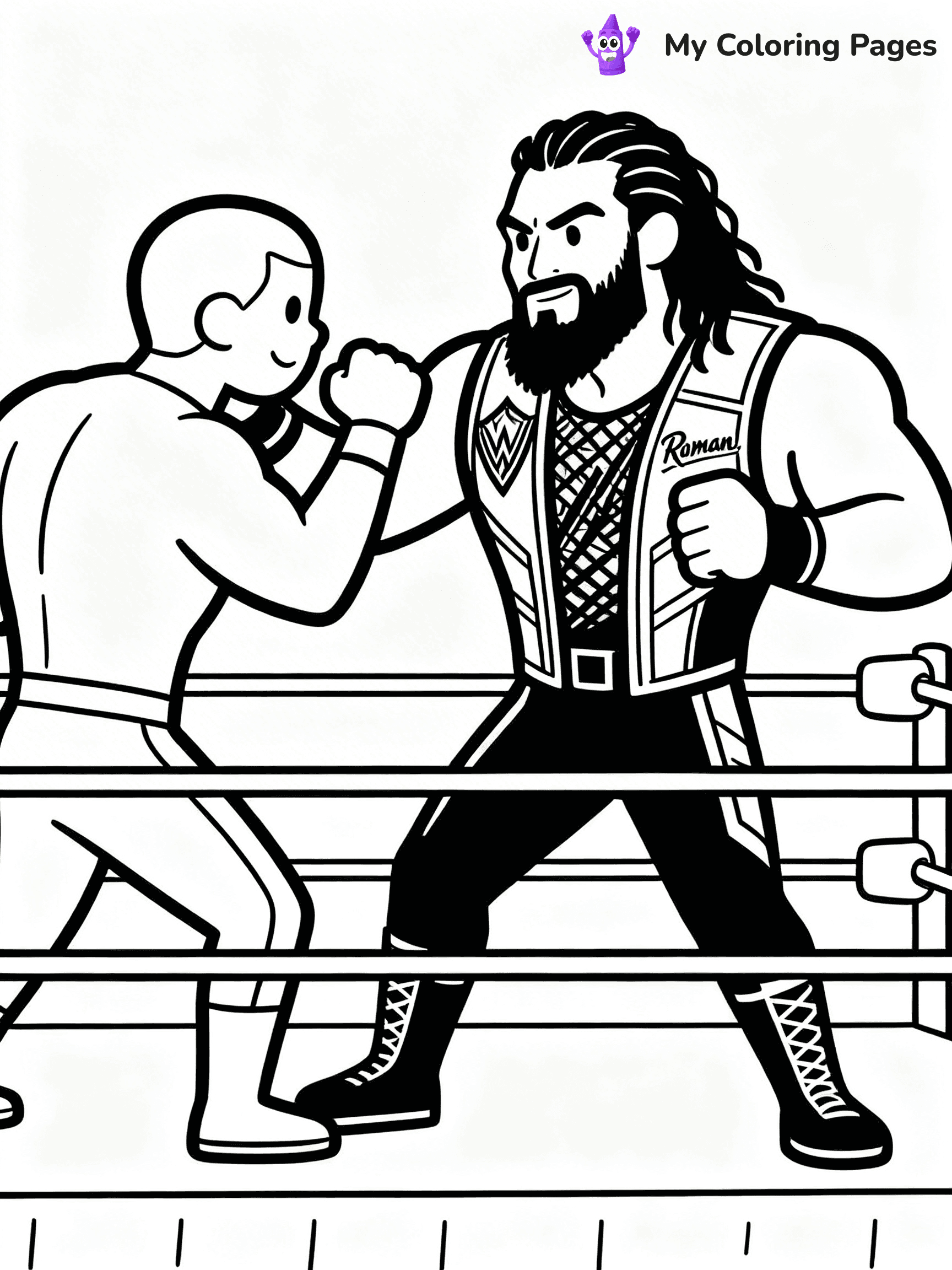 Roman Reigns Coloring Pages - 12