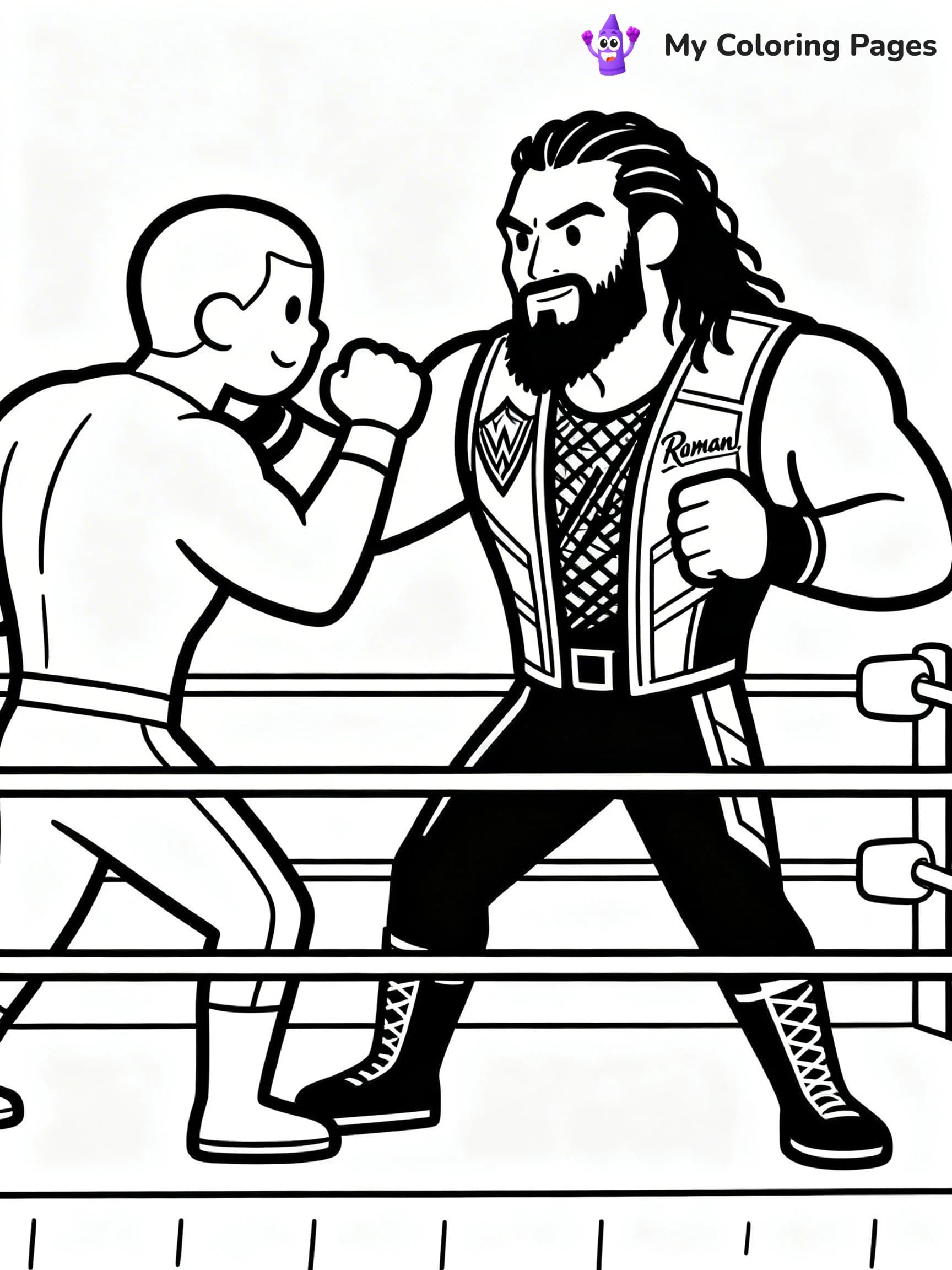 Roman Reigns Coloring Pages - 12