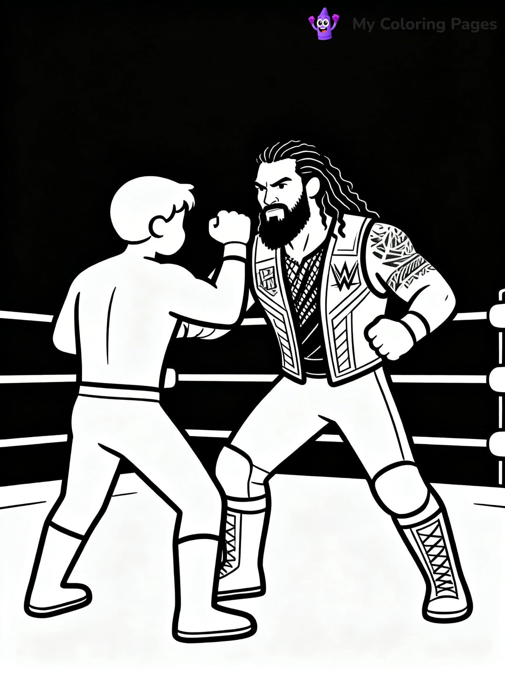 Roman Reigns Coloring Pages - 11