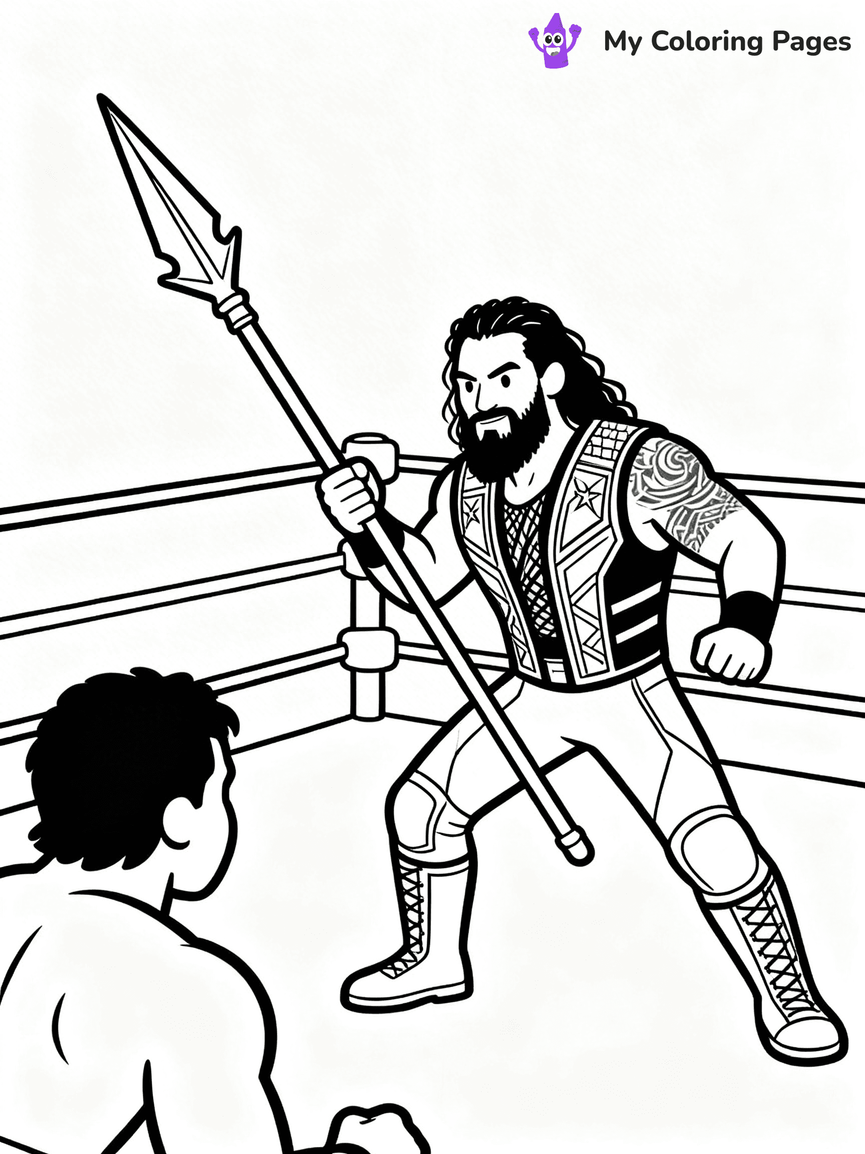 Roman Reigns Coloring Pages - 4
