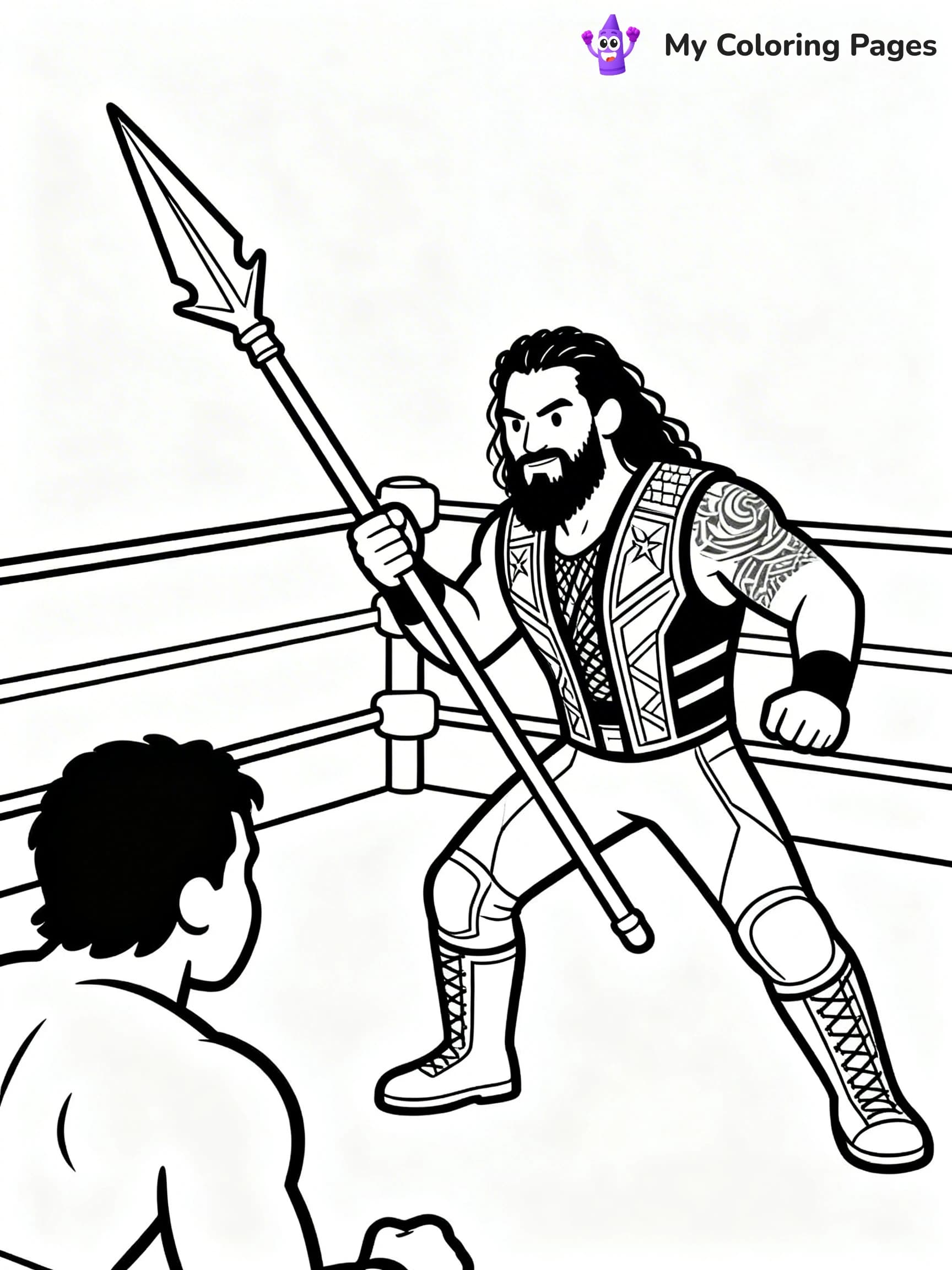 Roman Reigns Coloring Pages - 4
