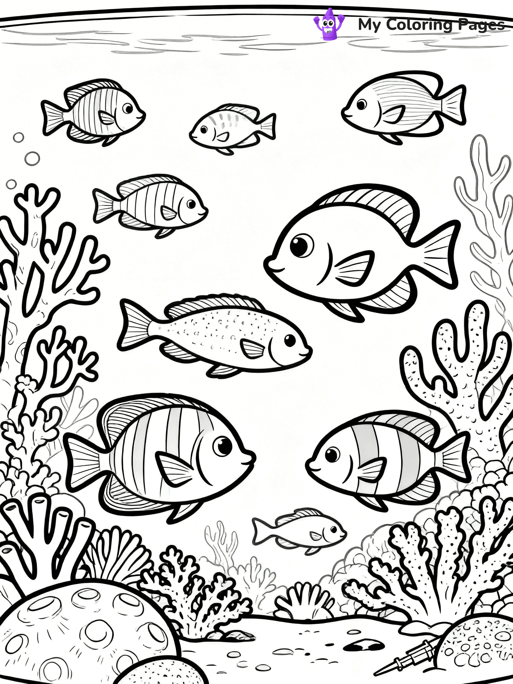 Fish Tank Coloring Pages - 4